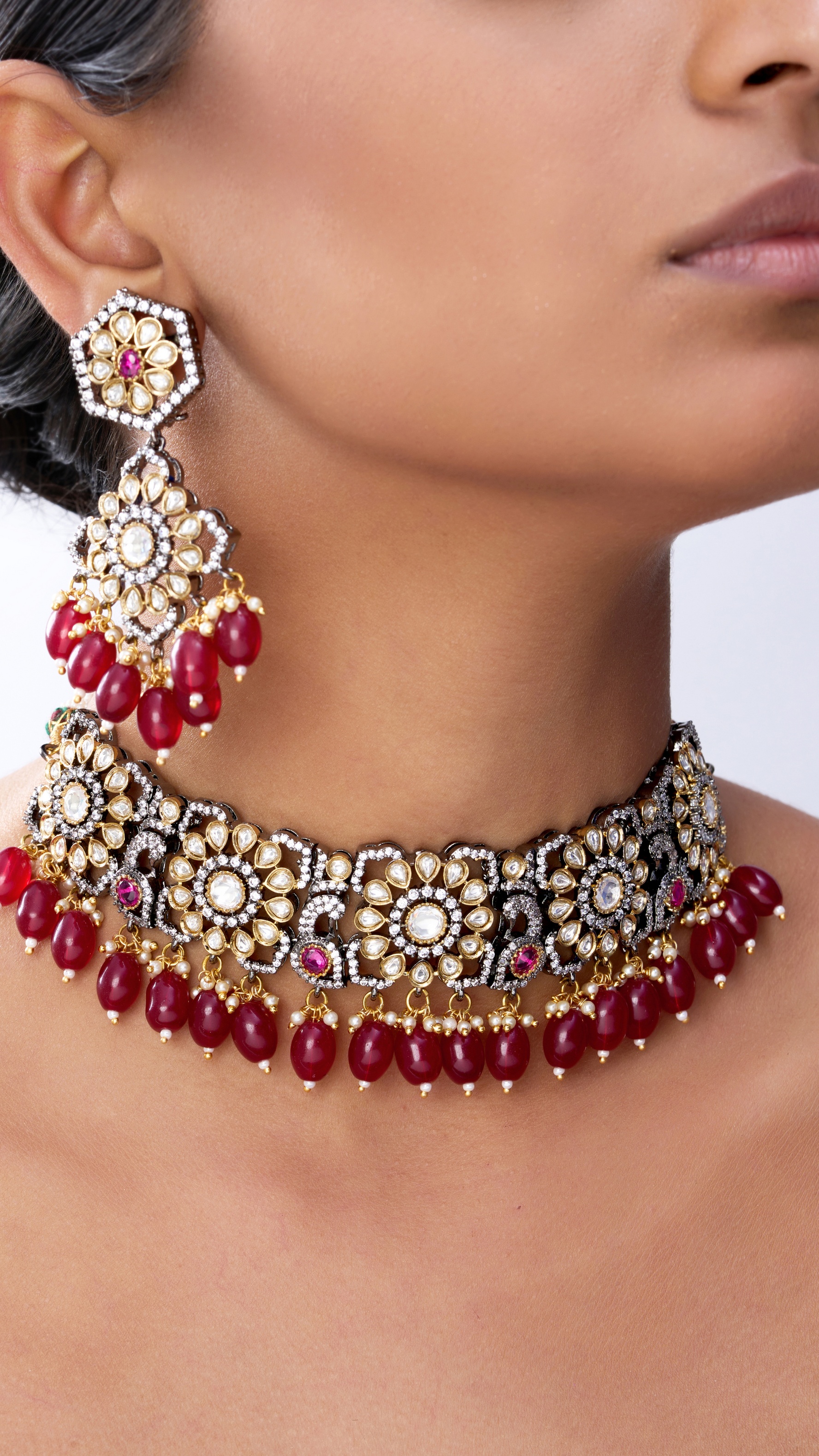 MAHIMA VICTORIAN & RUBY NECKLACE SET