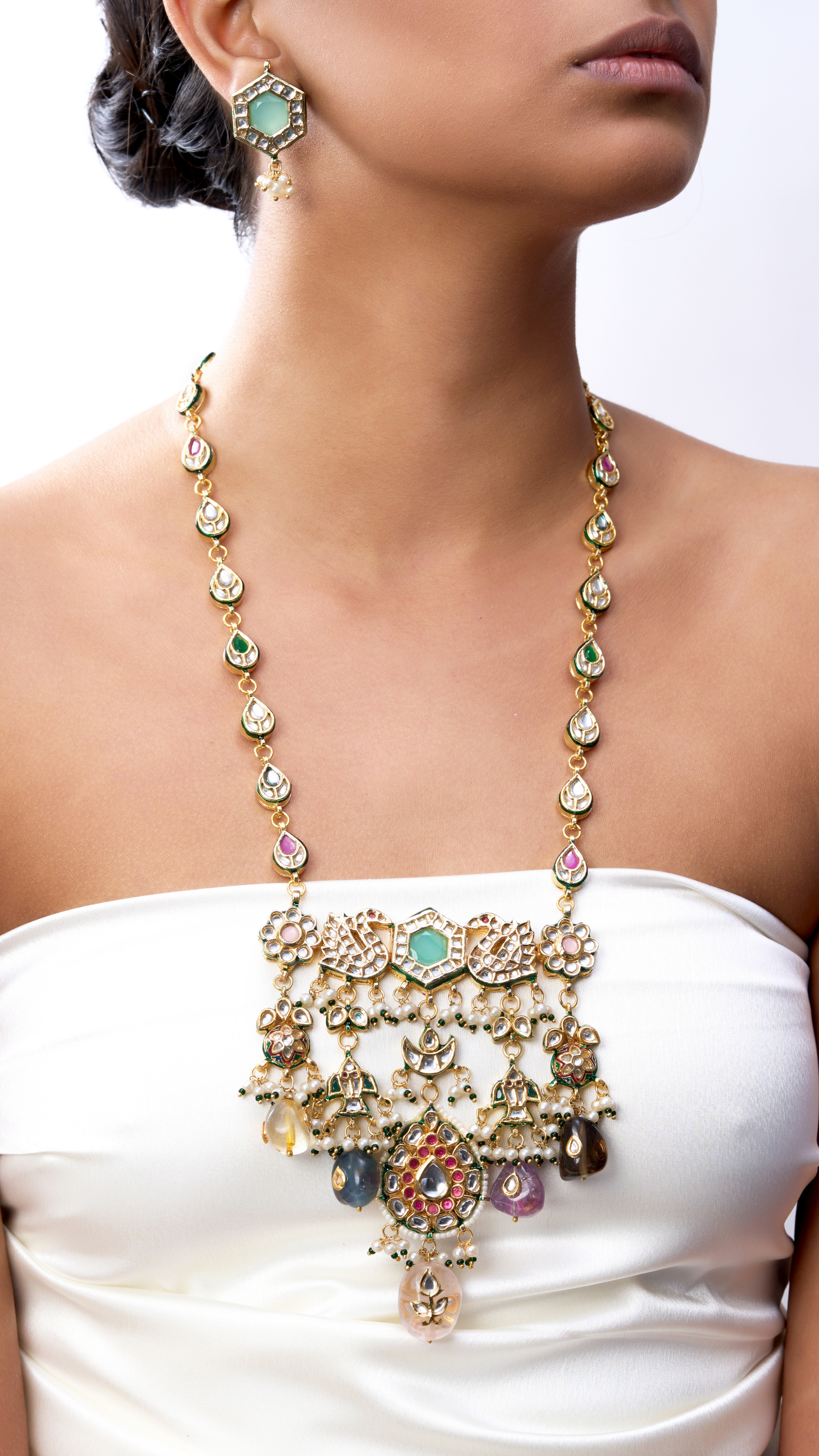 SARASWATI KUNDAN & PURE STONE NECKLACE SET