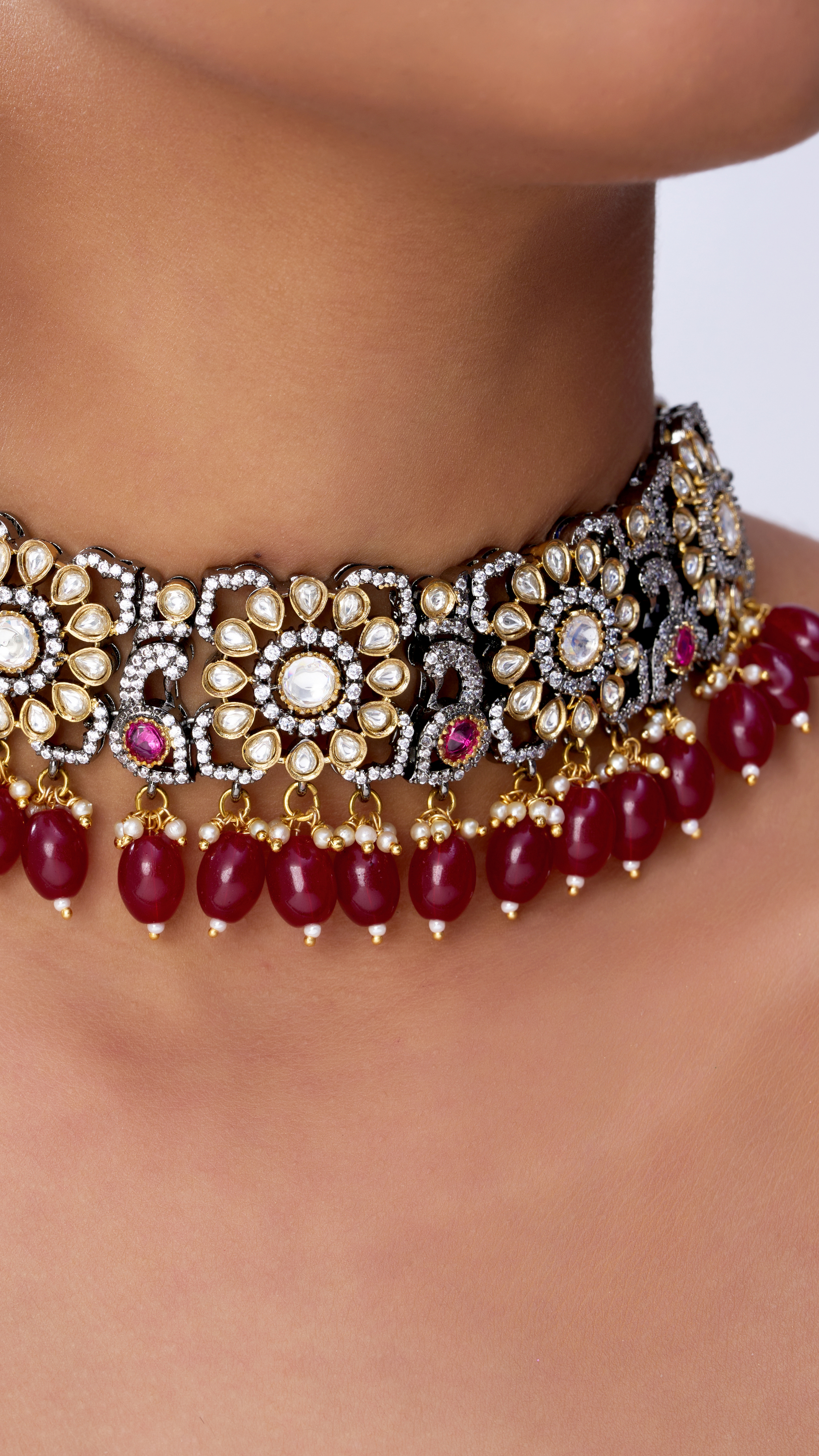 MAHIMA VICTORIAN & RUBY NECKLACE SET