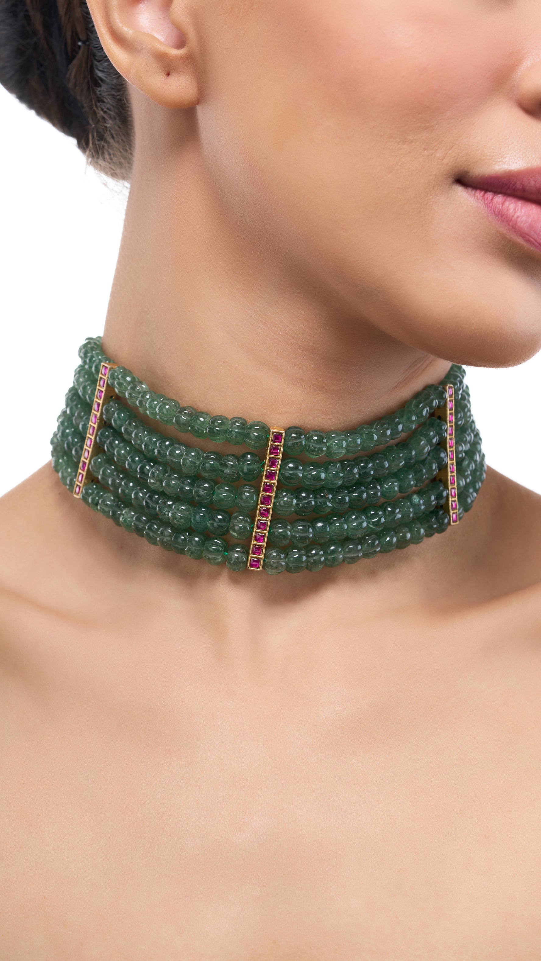 SAVITRI GOLD FOIL ONYX CHOKER