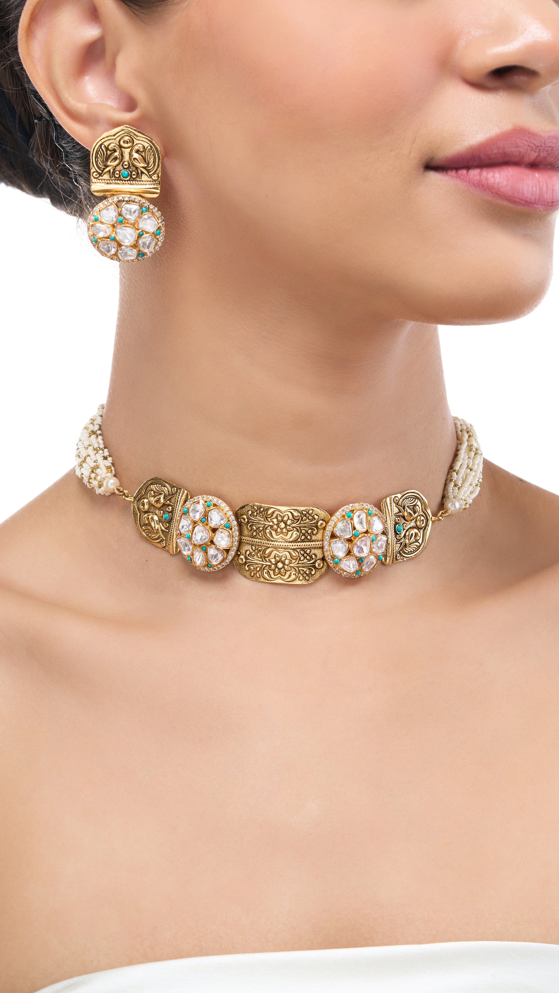 SAVITRI KUNDAN CHOKER WITH FILIGREE WORK