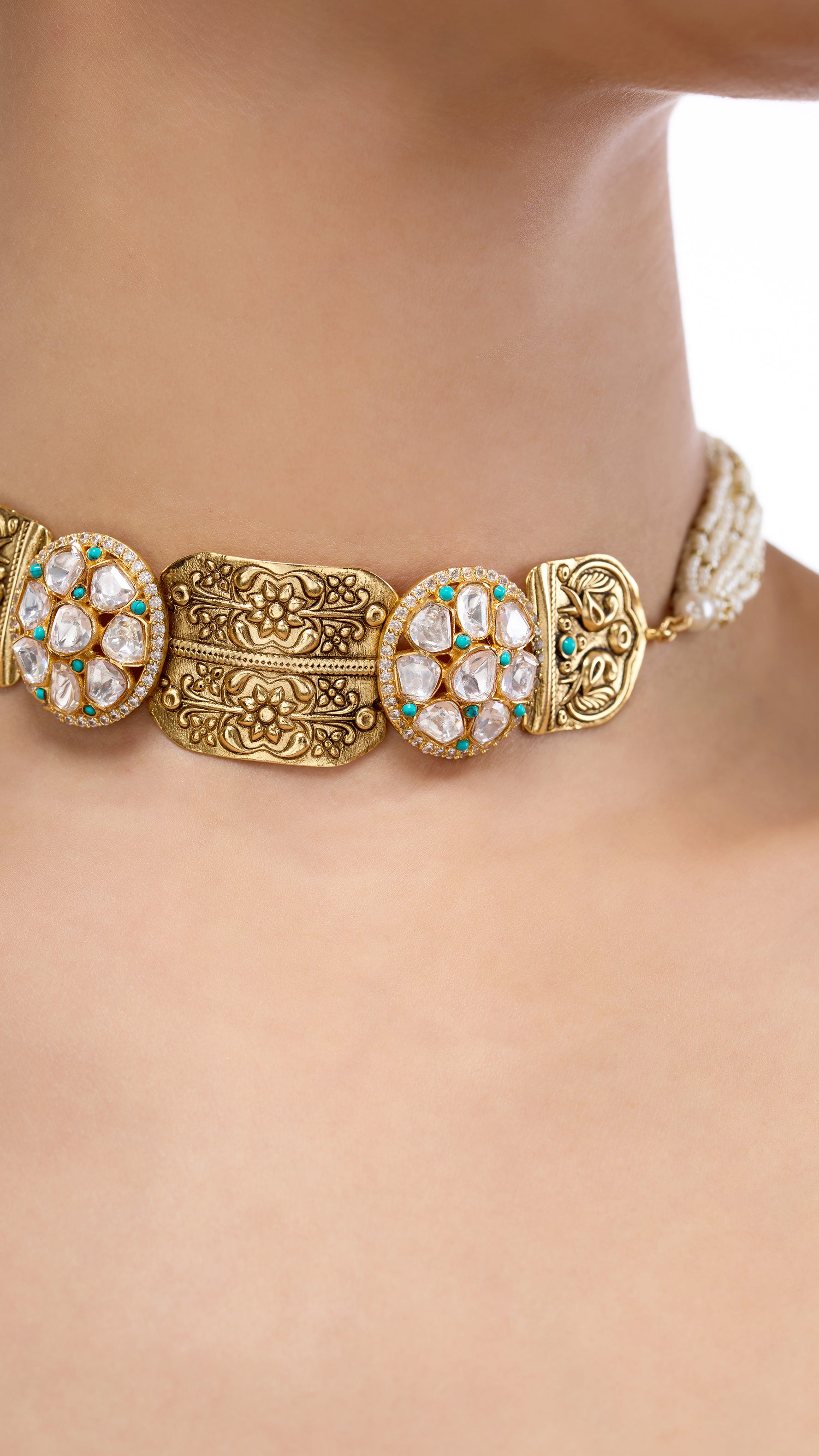 SAVITRI KUNDAN CHOKER WITH FILIGREE WORK