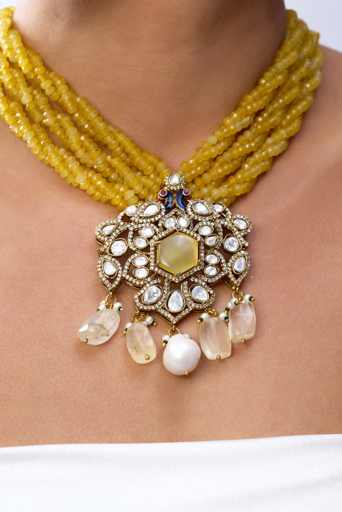 INDRANI VICTORIAN & PURE STONES NECKLACE SET