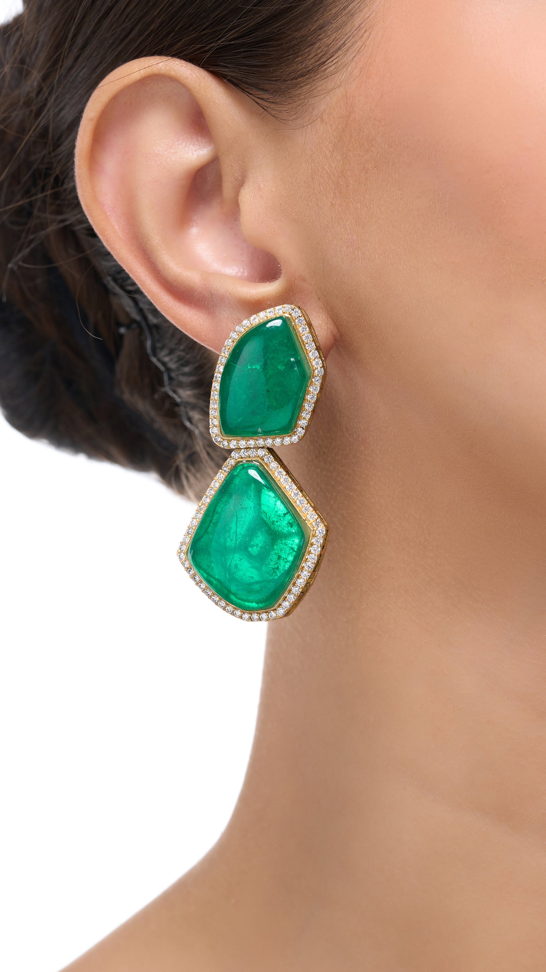 ALINA DOUBLE LAYERED STONE EARRINGS