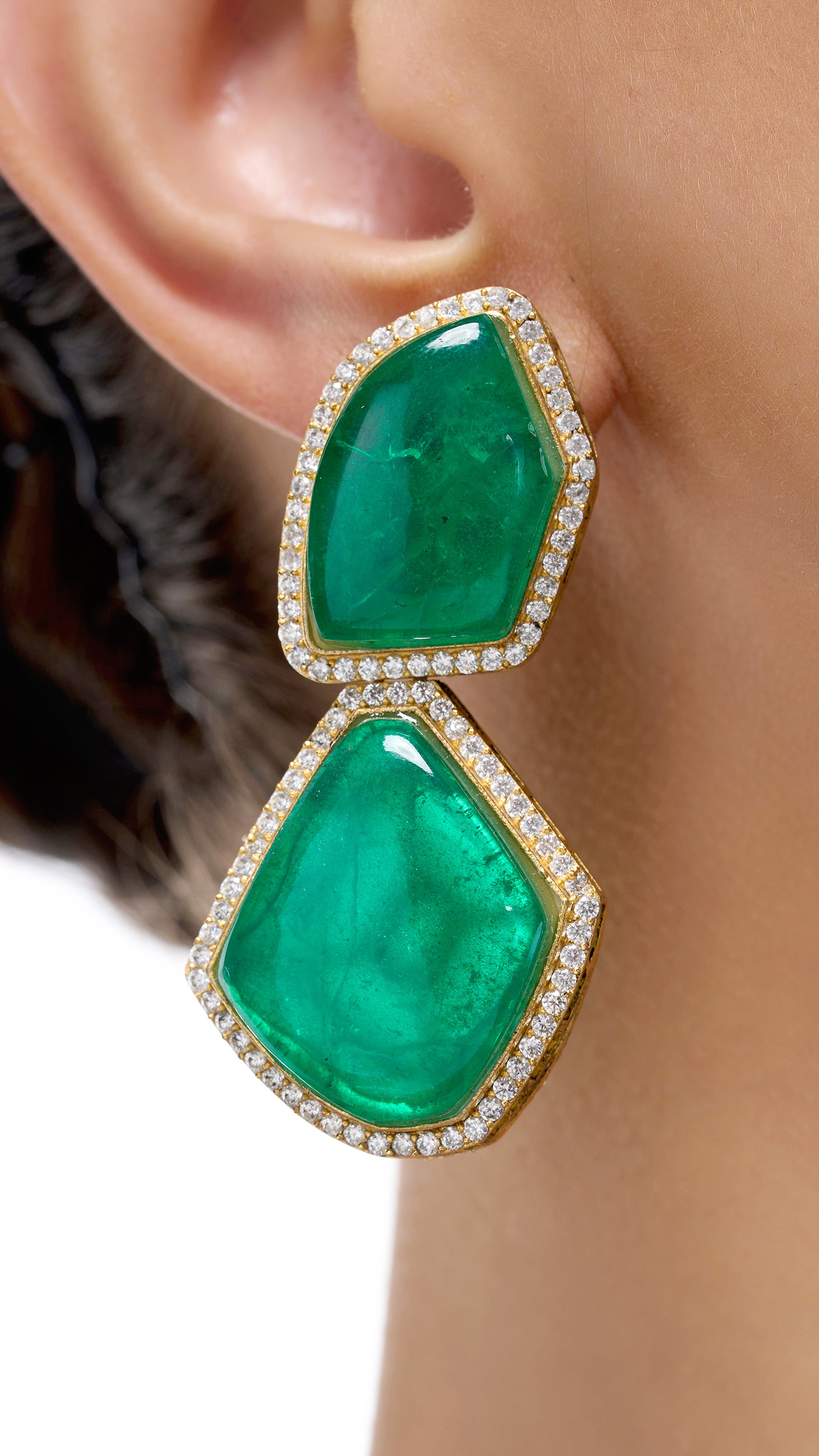 ALINA DOUBLE LAYERED STONE EARRINGS