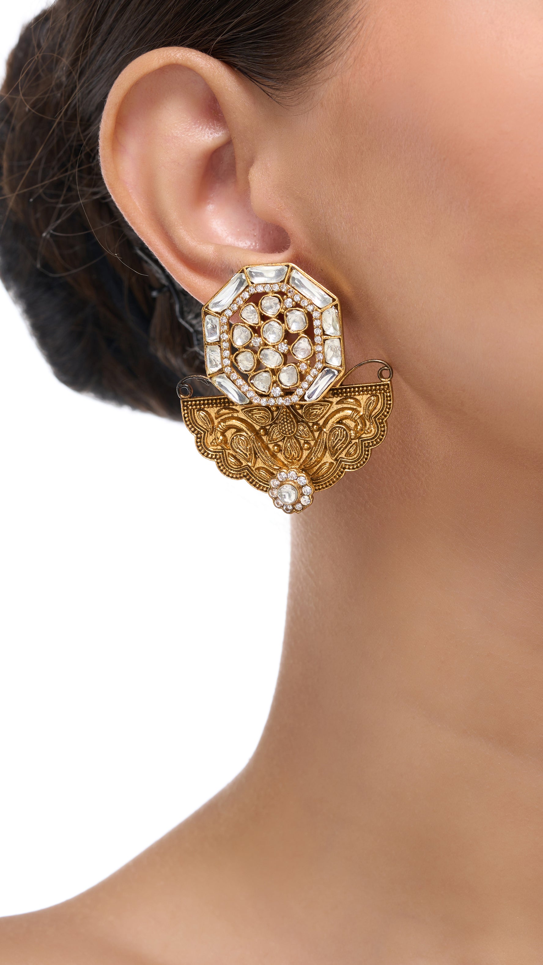 SITARA GOLD KUNDAN EARRINGS