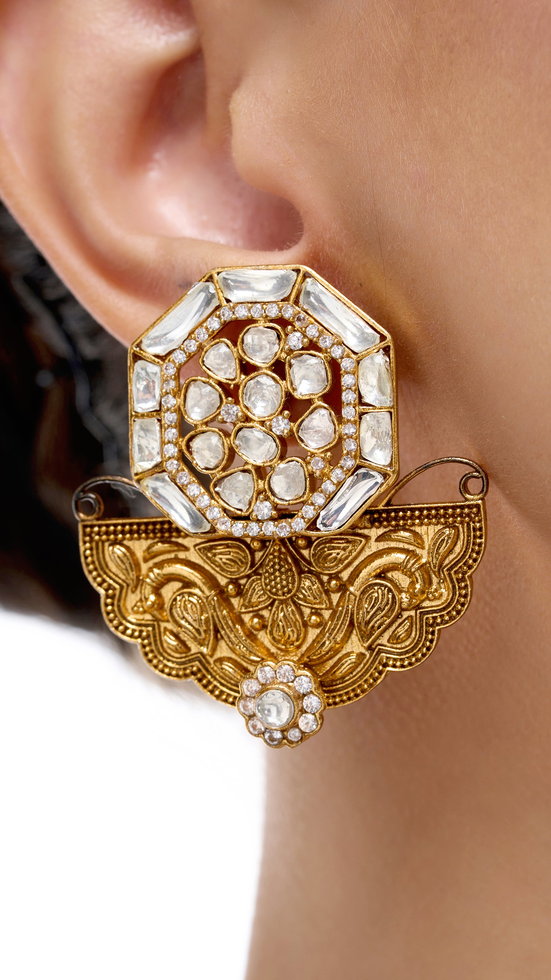 SITARA GOLD KUNDAN EARRINGS