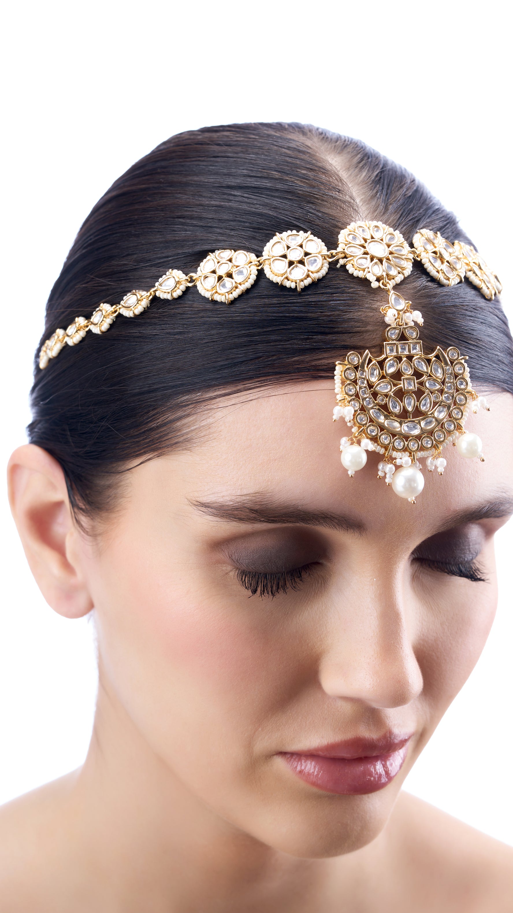 RANVI KUNDAN MATHA PATTI WITH PURE PEARLS