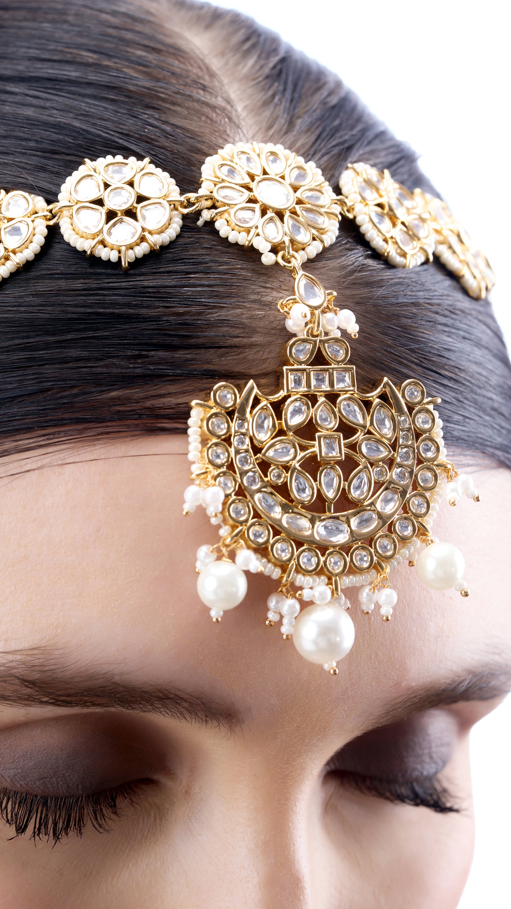 RANVI KUNDAN MATHA PATTI WITH PURE PEARLS