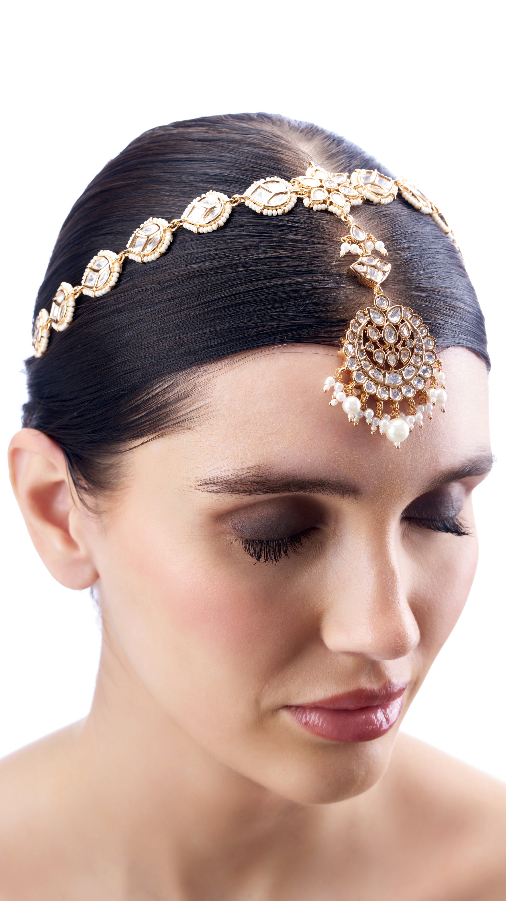 KUNTI KUNDAN MATHA PATTI WITH PURE PEARLS