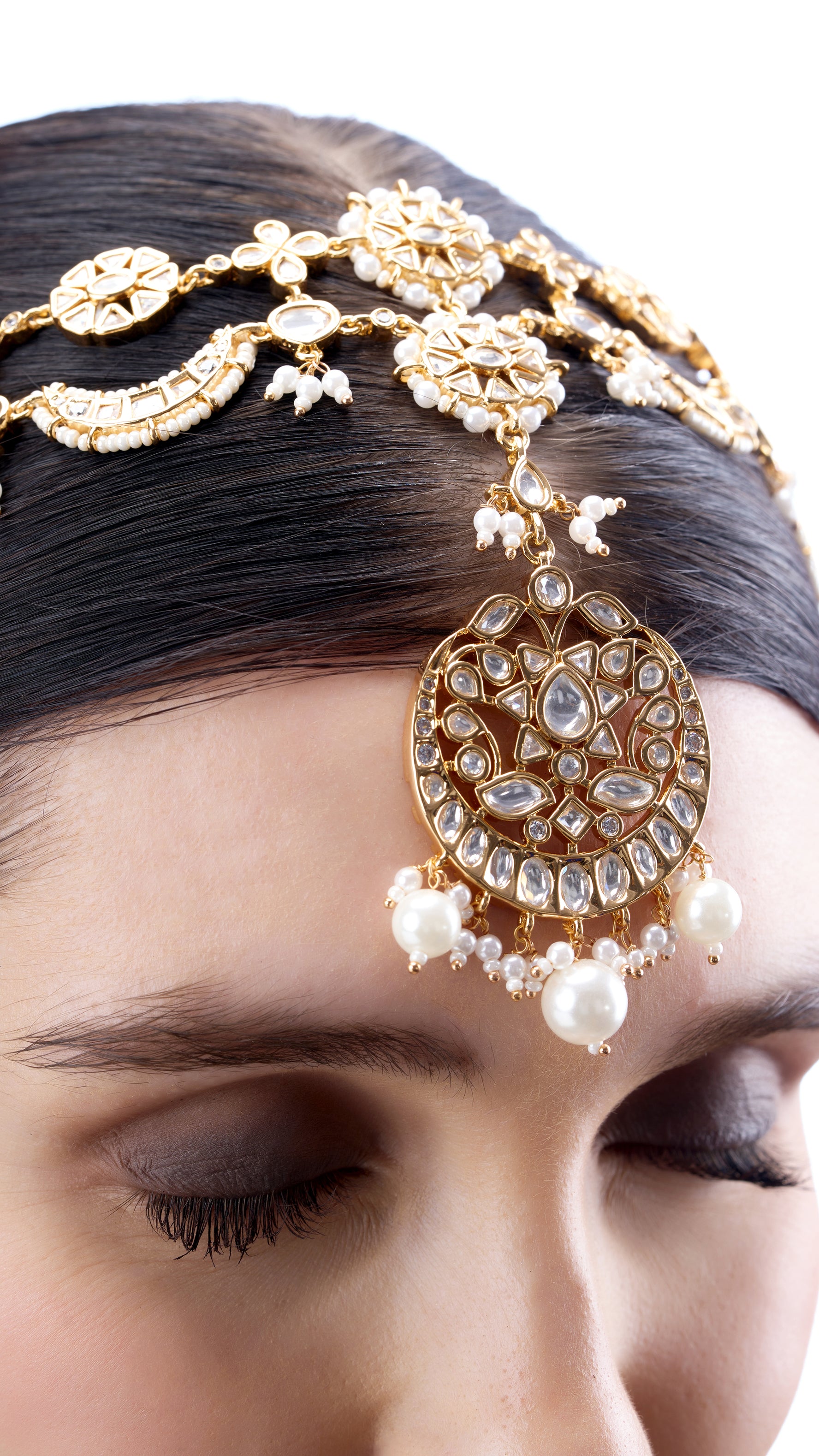 BHAIRVI DOUBLE LAYERED KUNDAN MATHA PATTI