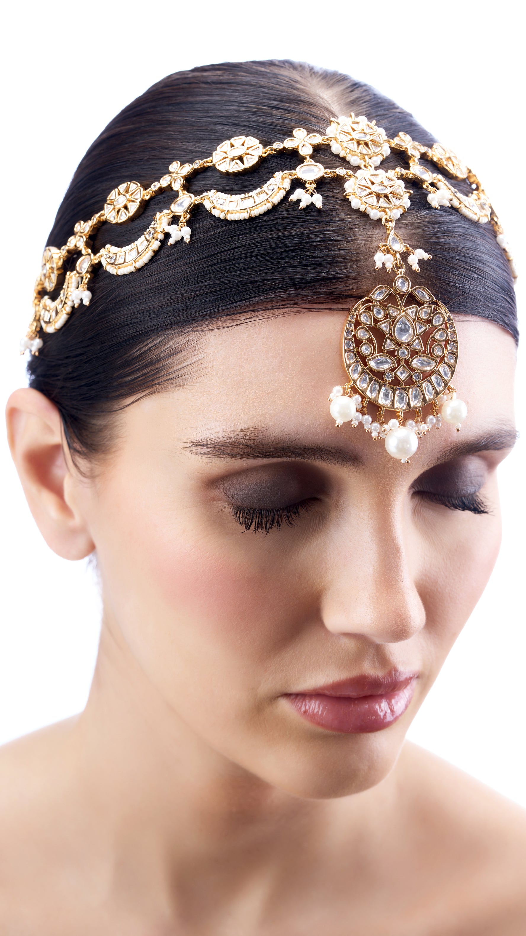 BHAIRVI DOUBLE LAYERED KUNDAN MATHA PATTI