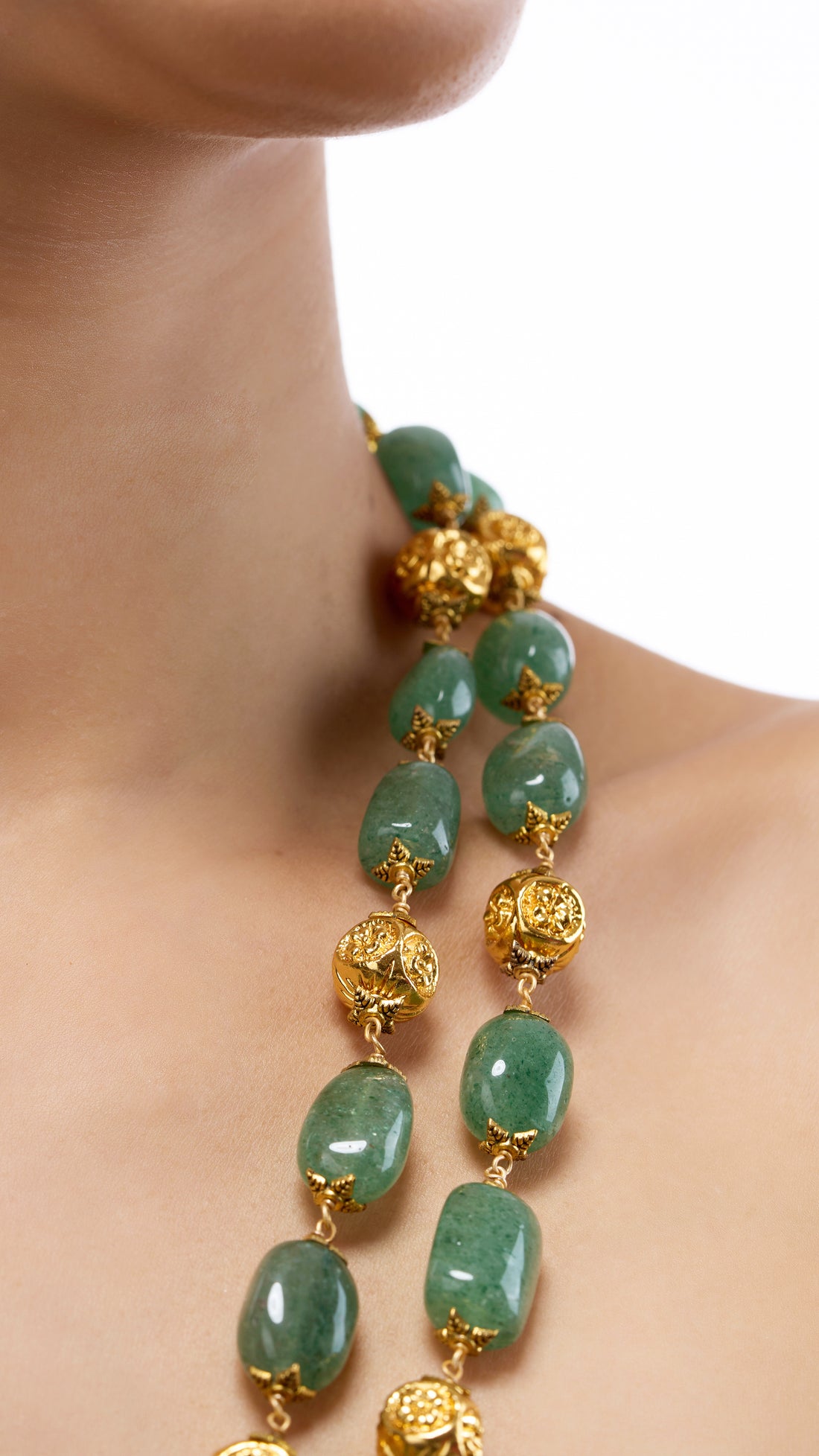 ZEENAT DOUBLE ONYX STRING WITH FILIGREE WORK