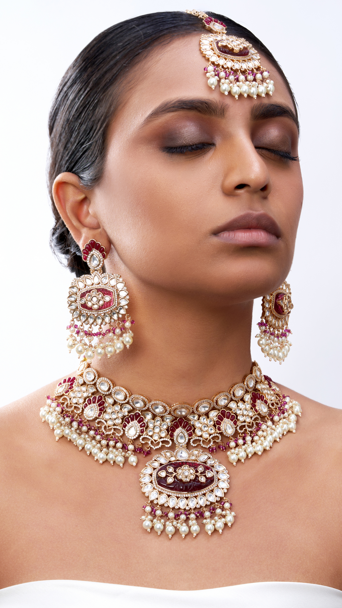 AMRITA RUBY & POLKI NECKLACE SET
