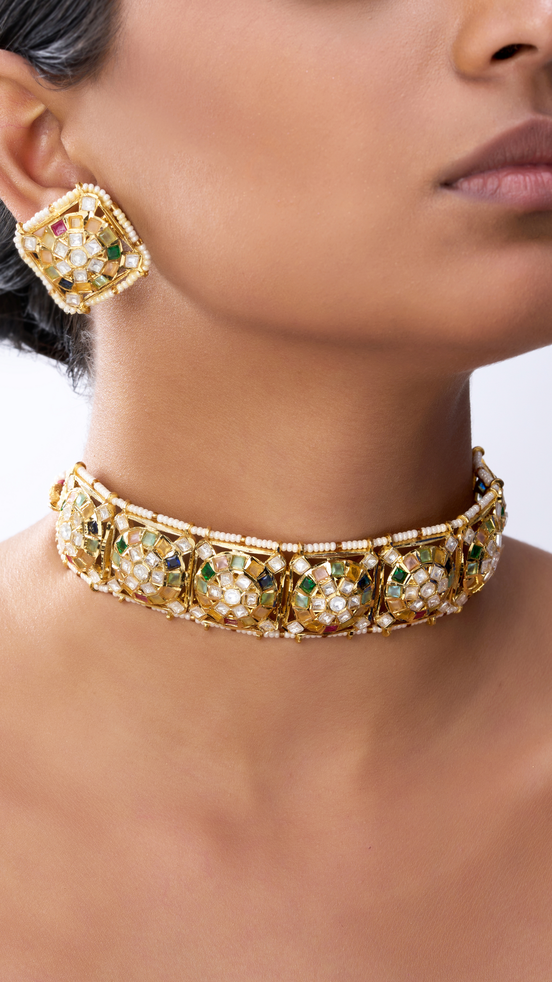 KAYA KUNDAN & MULTI COLOUR STONE CHOKER