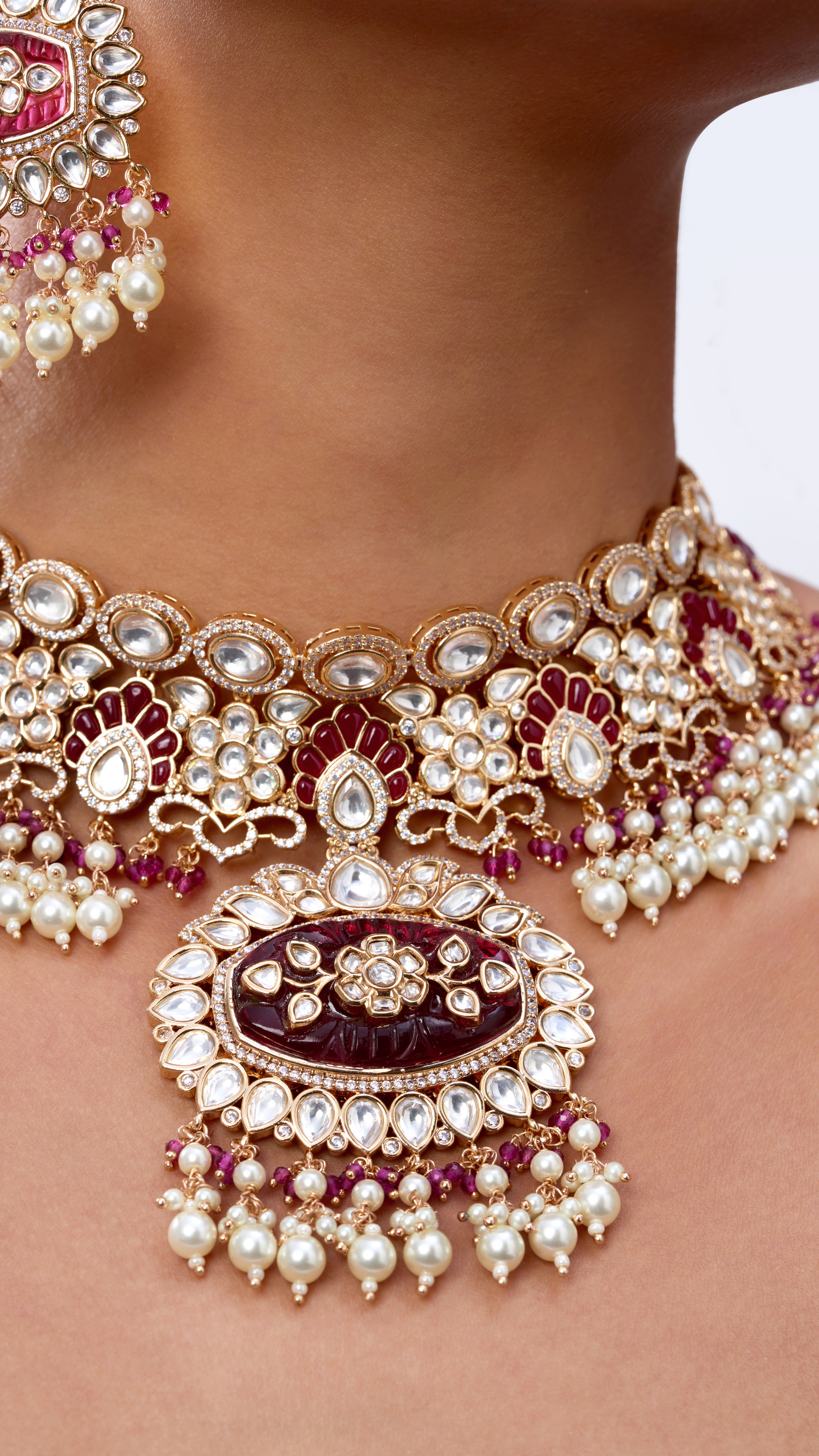 AMRITA RUBY & POLKI NECKLACE SET