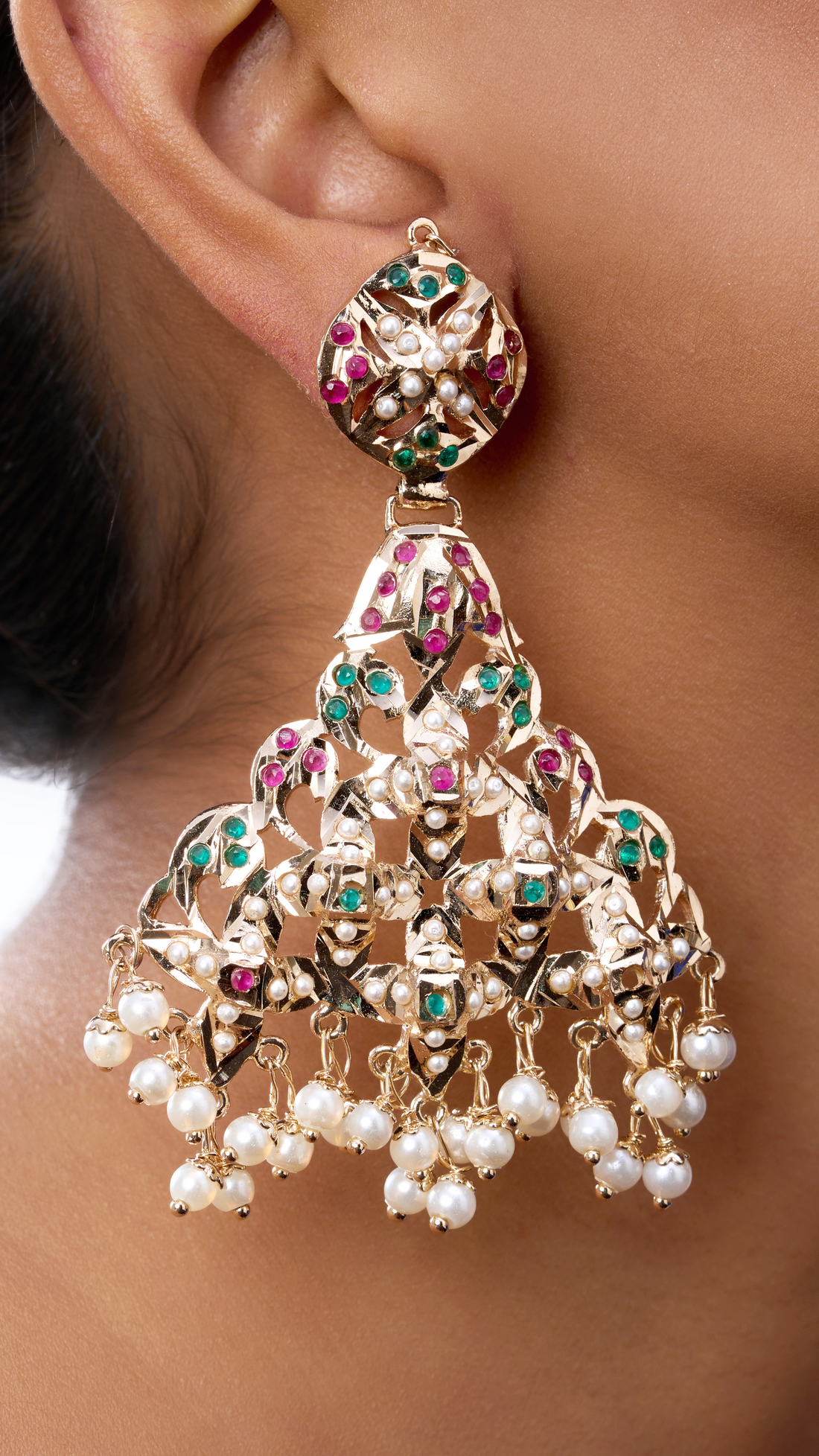 MOGRA JADAU MULTI COLOUR EARRINGS