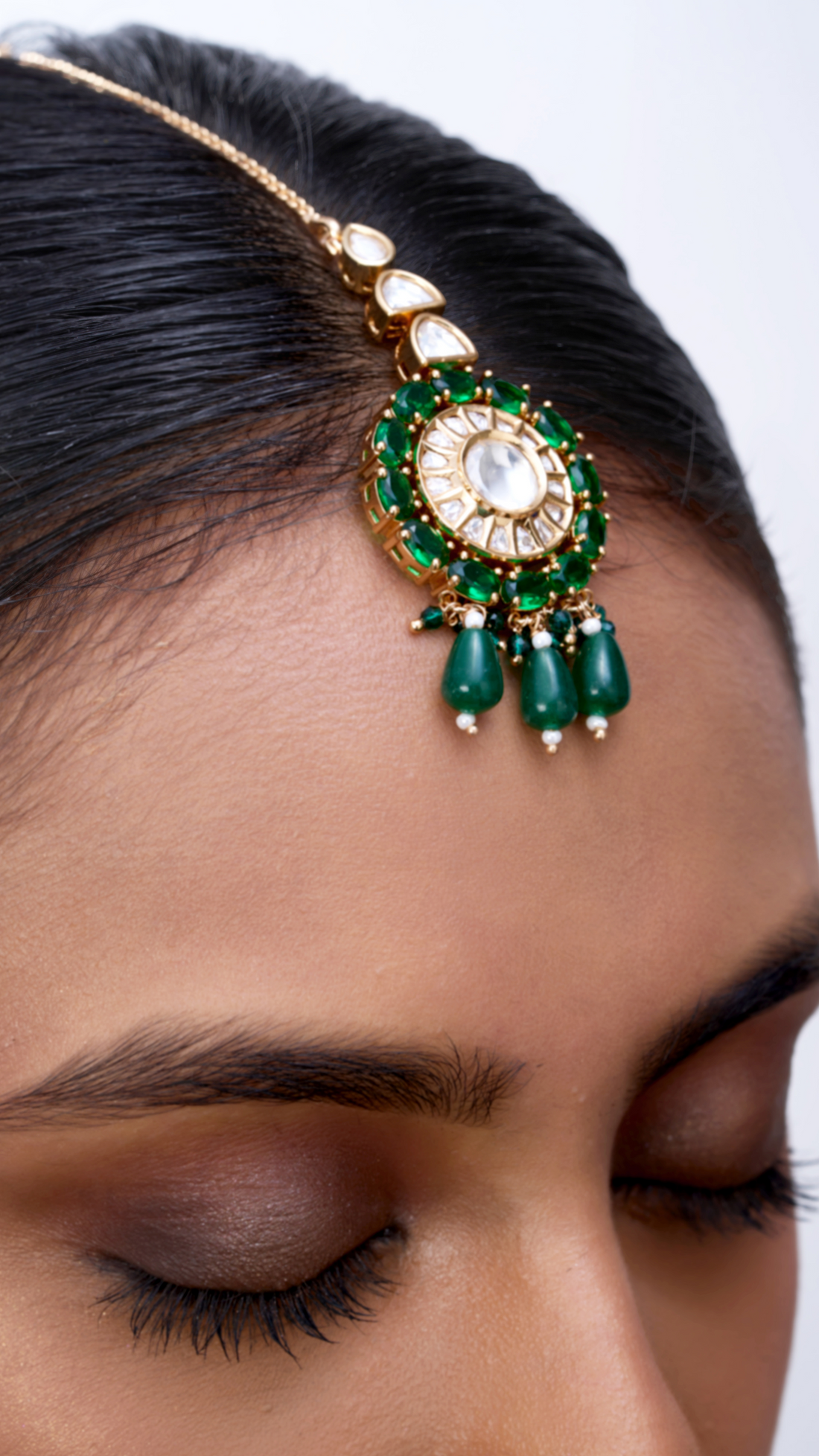 RUKMANI  EMERALD & POLKI NECKLACE  SET