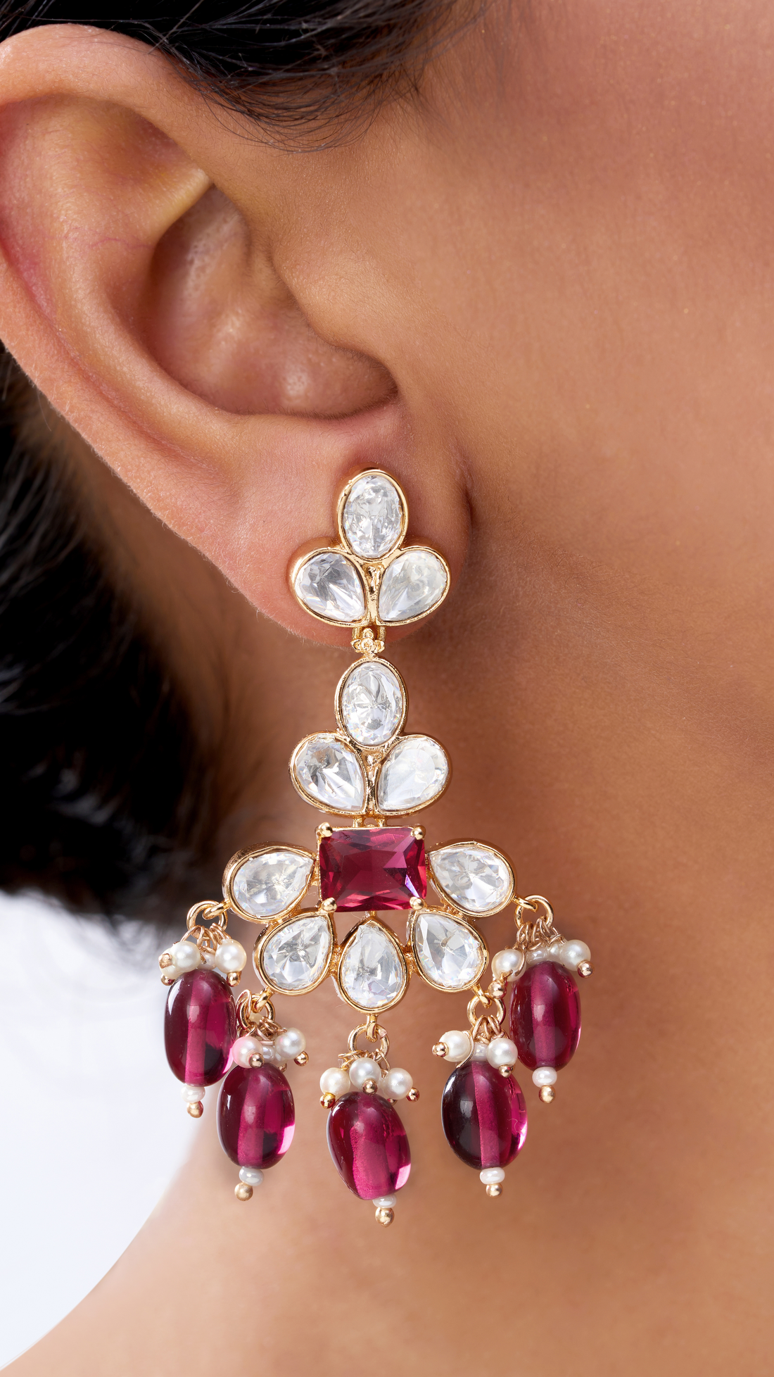 MADHAVI RUBY & POLKI NECKLACE SET