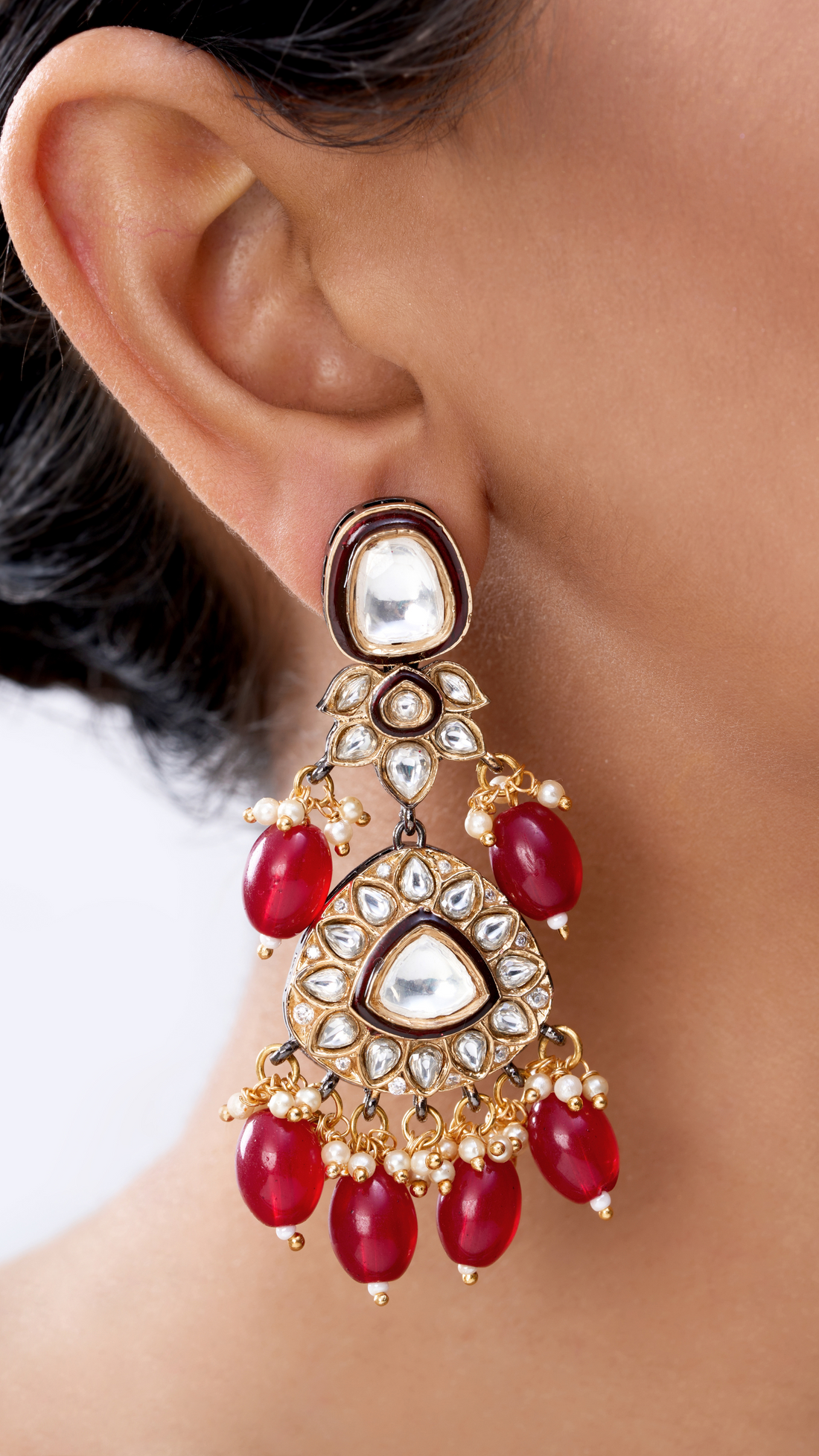 MIRA VICTORIAN RUBY & POLKI NECKLACE SET