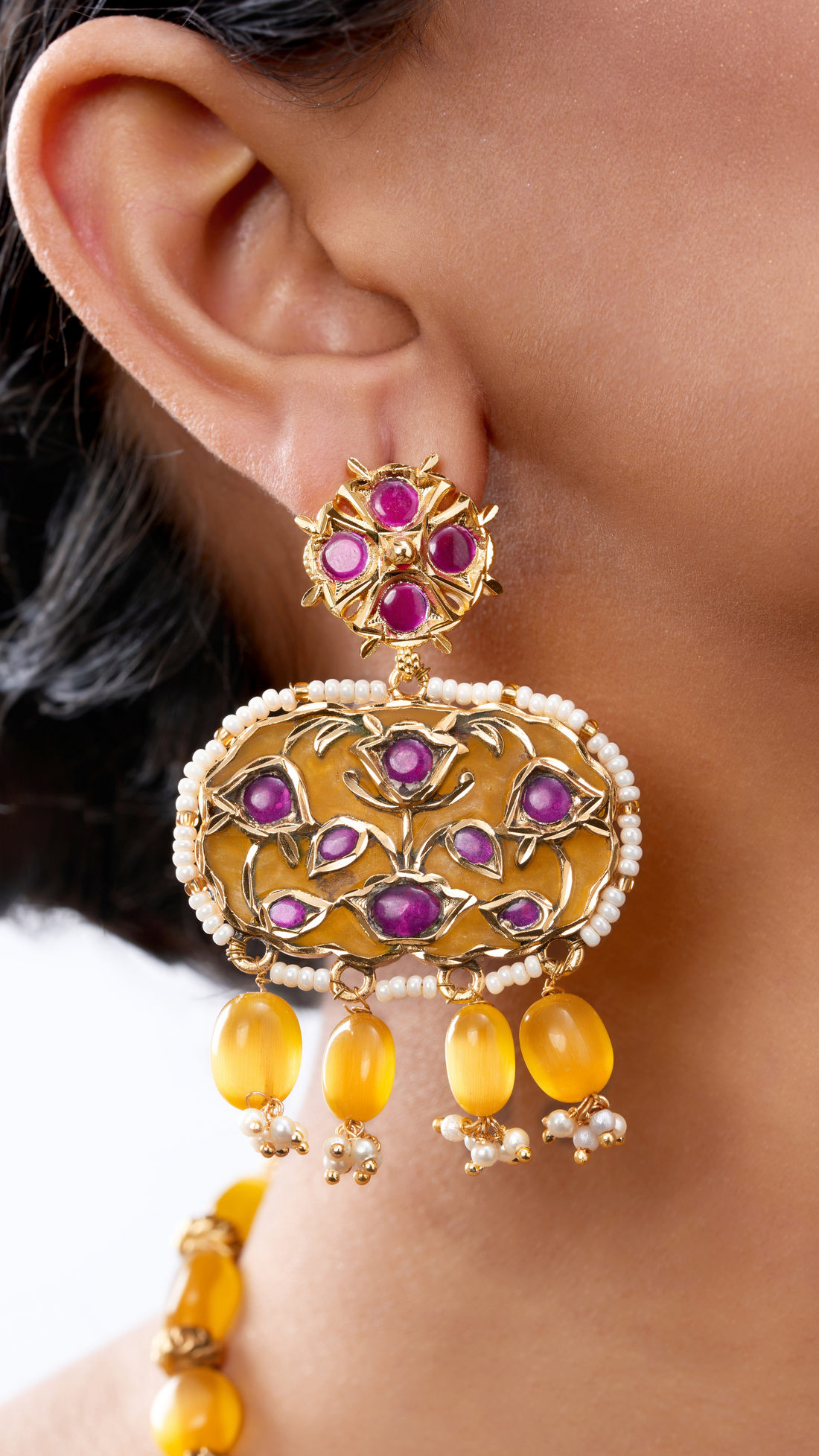 NOOR PURE STONE & HAND ENGRAVED NECKLACE SET