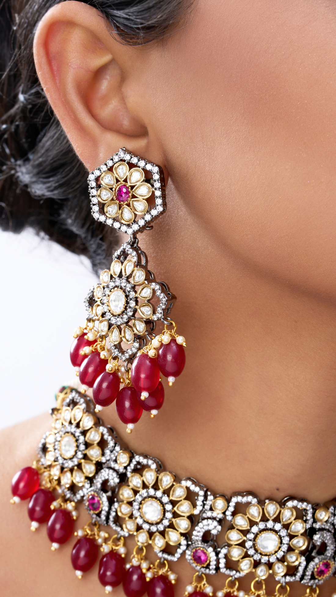 MAHIMA VICTORIAN & RUBY NECKLACE SET