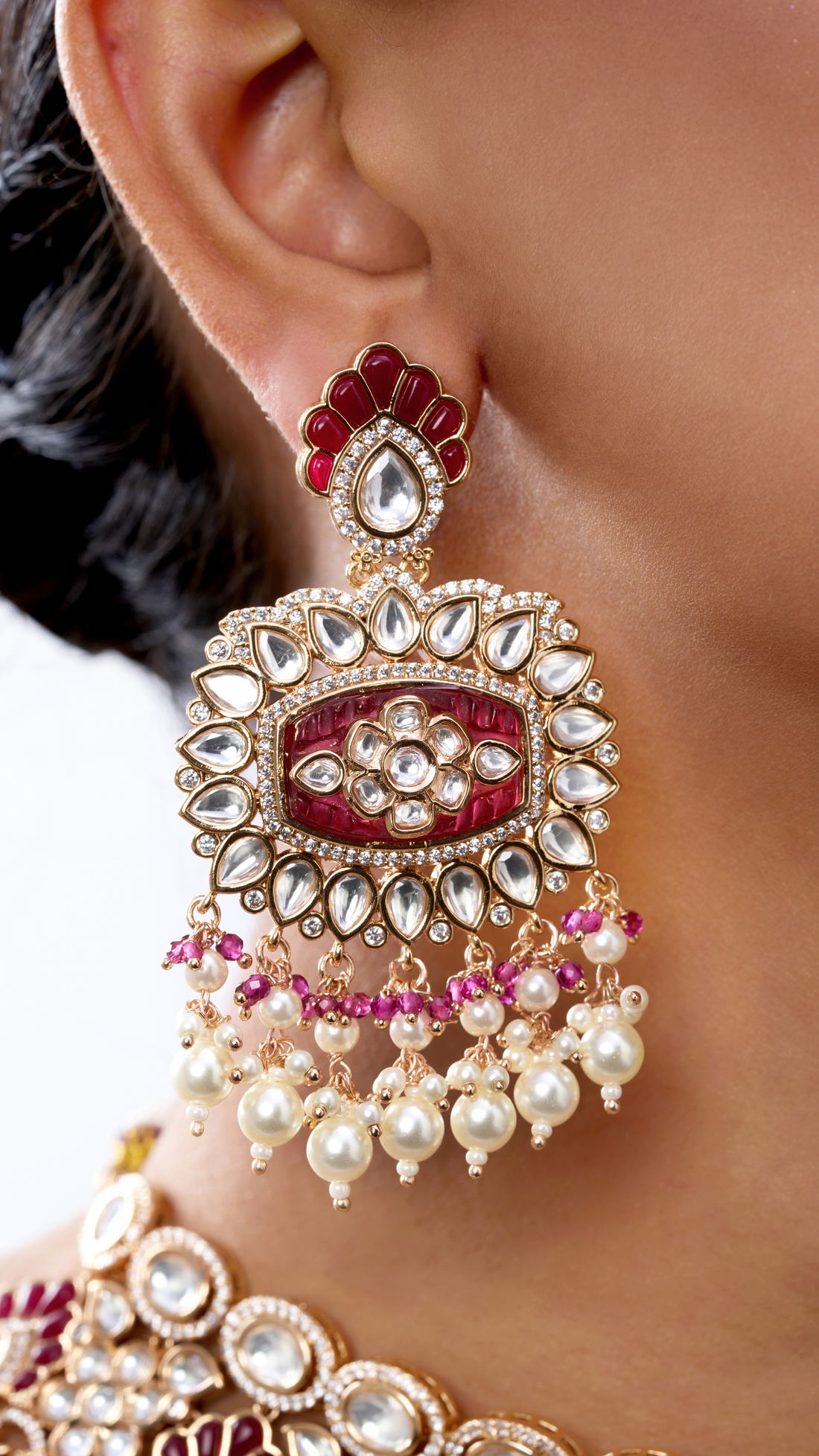 AMRITA RUBY & POLKI NECKLACE SET