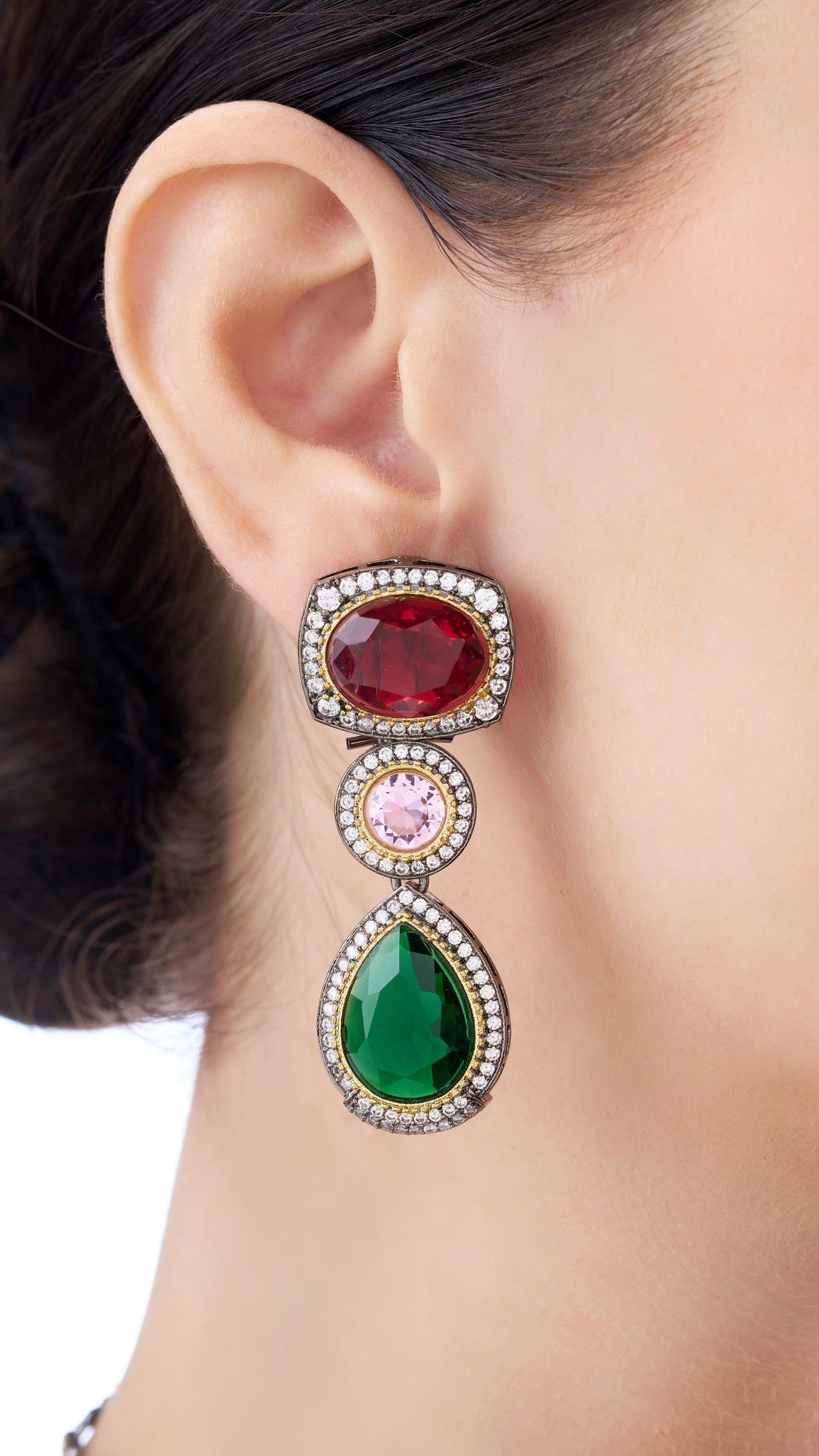 KAUSHIKI MULTI COLOUR SEMI PRECIOUS STONE NECKLACE SET