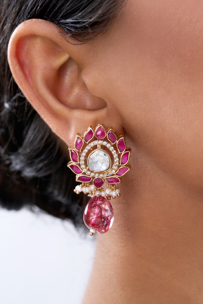 SHAKUNTALA RUBY & POLKI NECKLACE SET