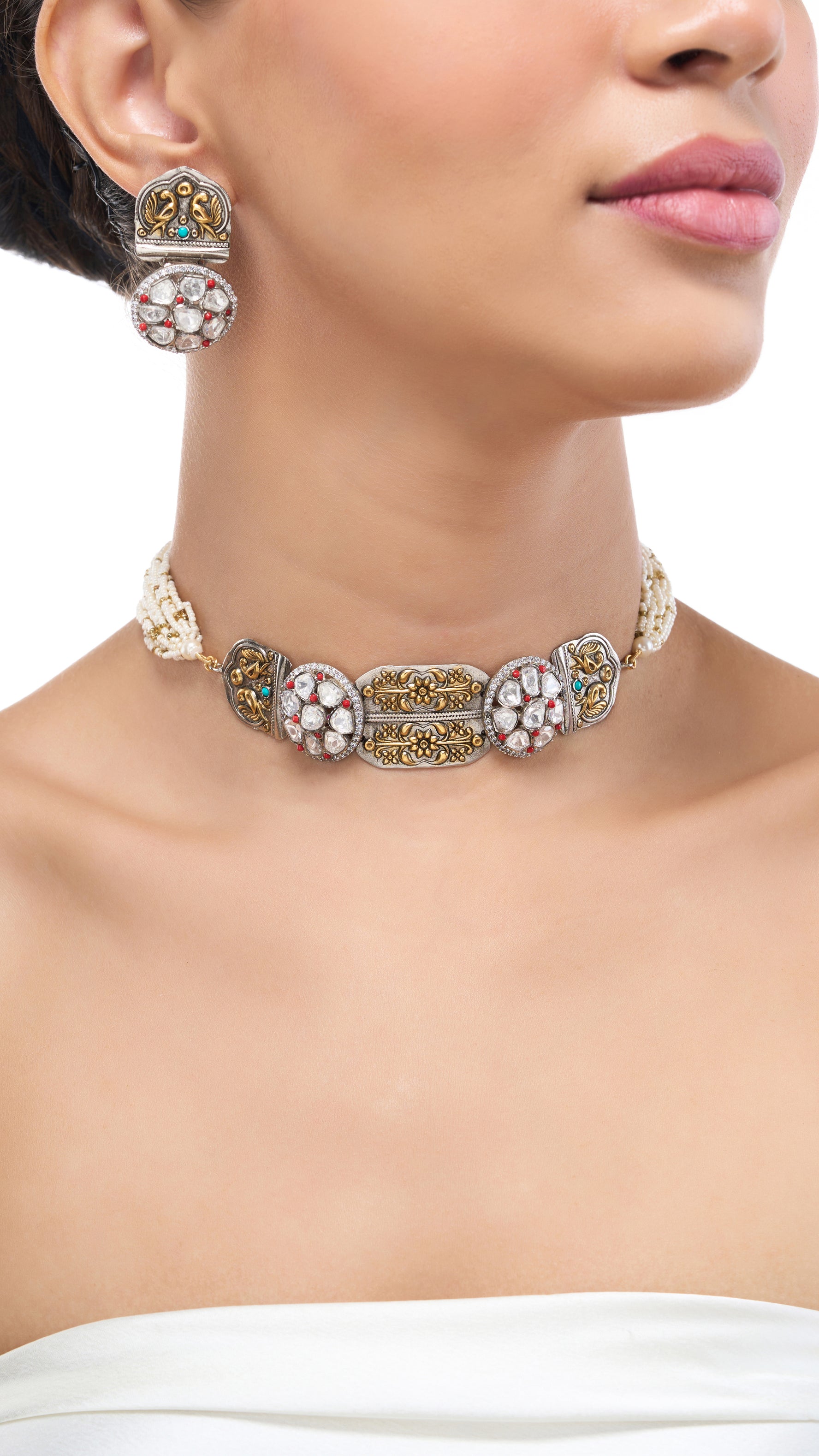 NARBADA KUNDAN CHOKER WITH FILIGREE WORK