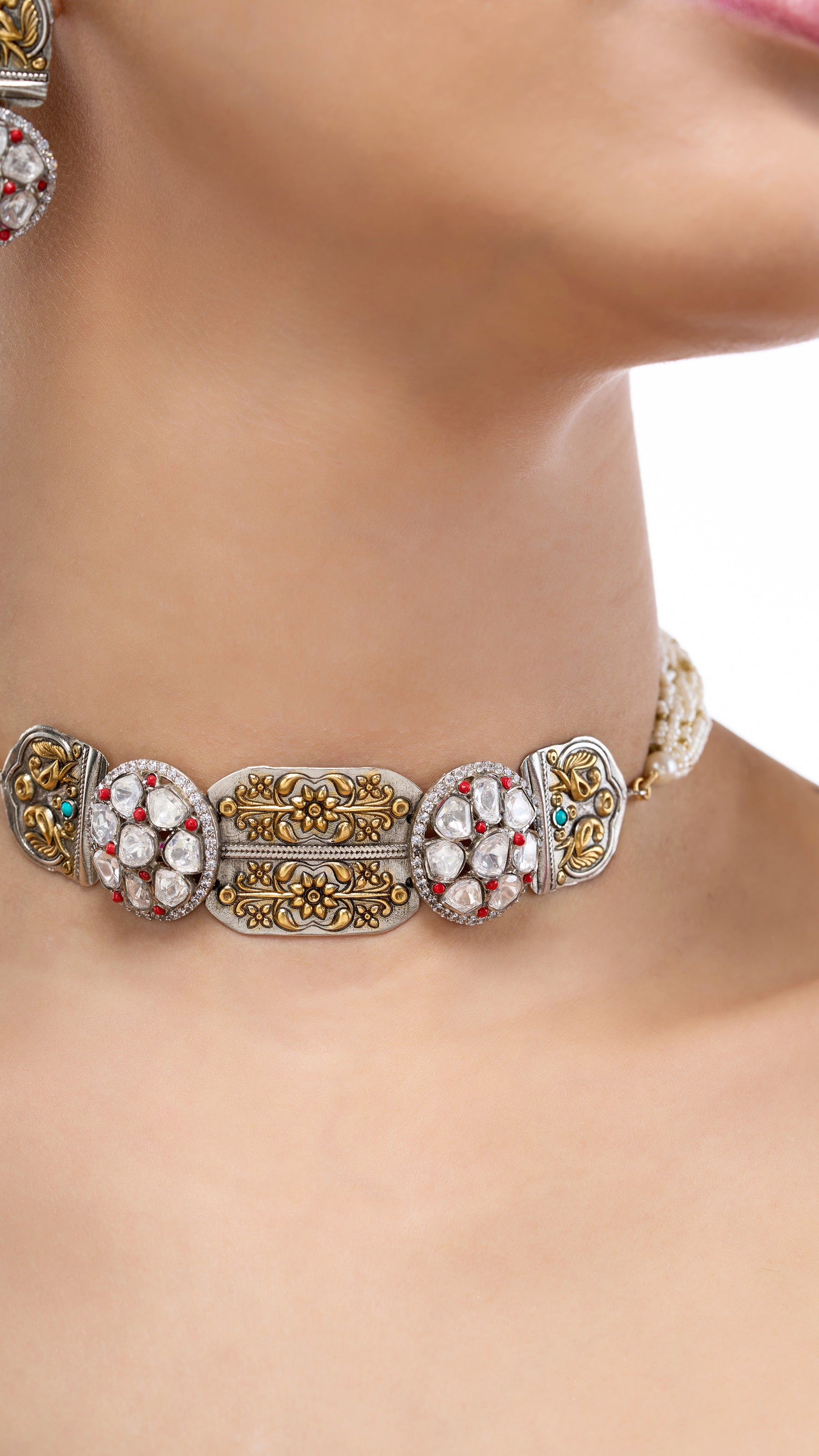 NARBADA KUNDAN CHOKER WITH FILIGREE WORK