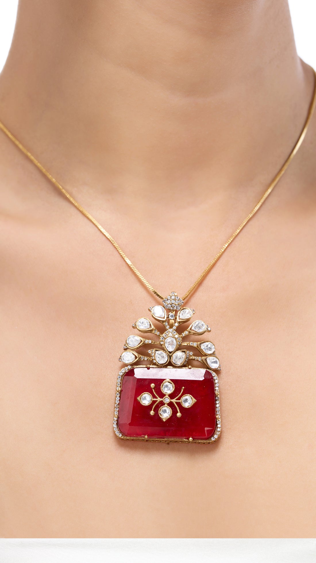 KUNTALA GOLD FOIL PURE STONE KUNDAN NECKLACE