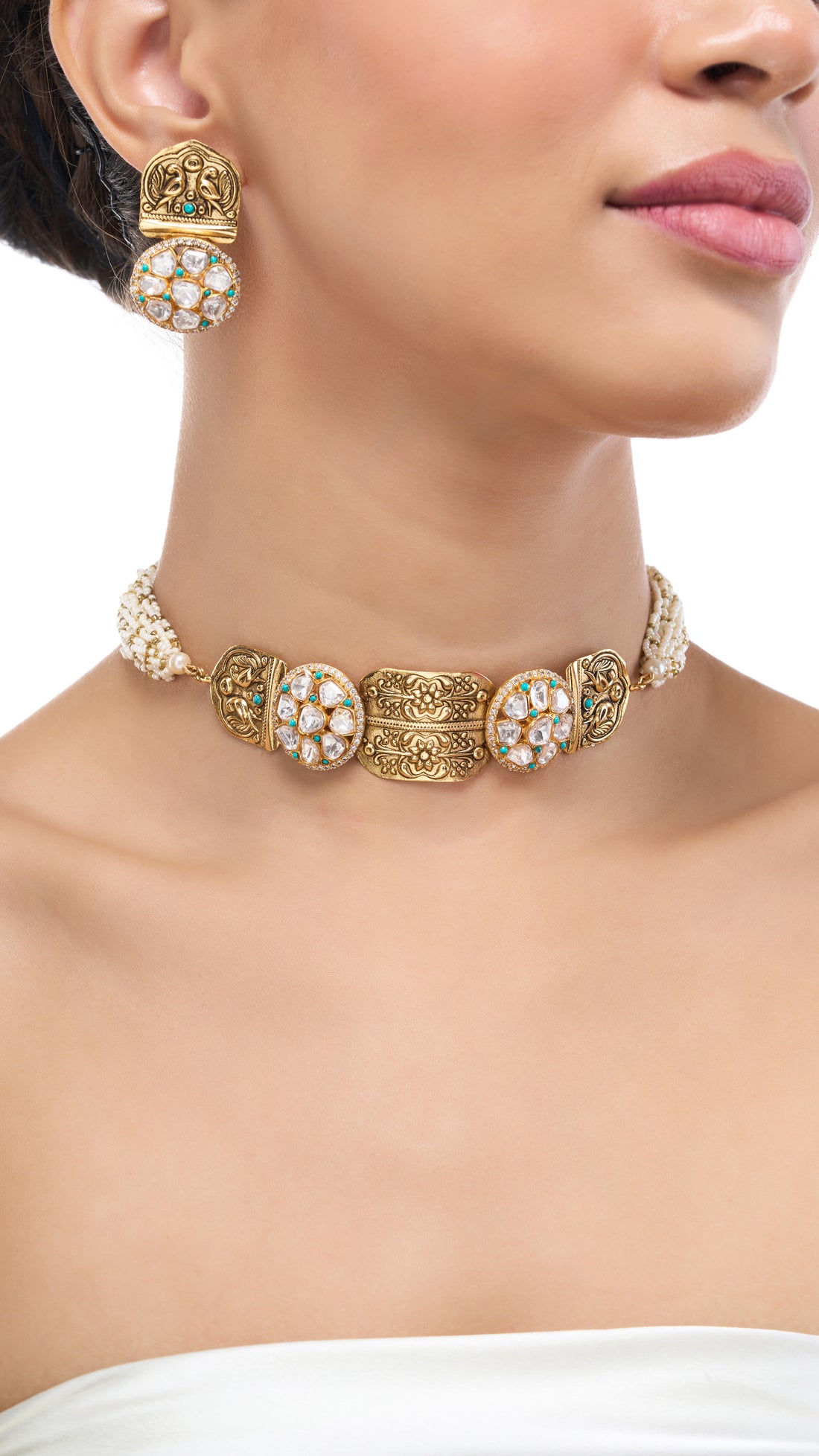 SAVITRI KUNDAN CHOKER WITH FILIGREE WORK