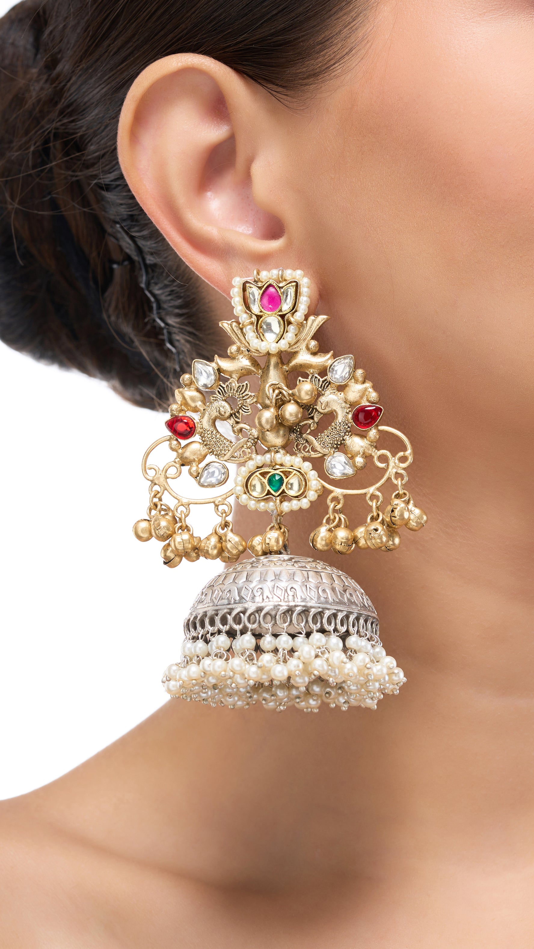 MITRA OXIDISED KUNDAN EARRINGS