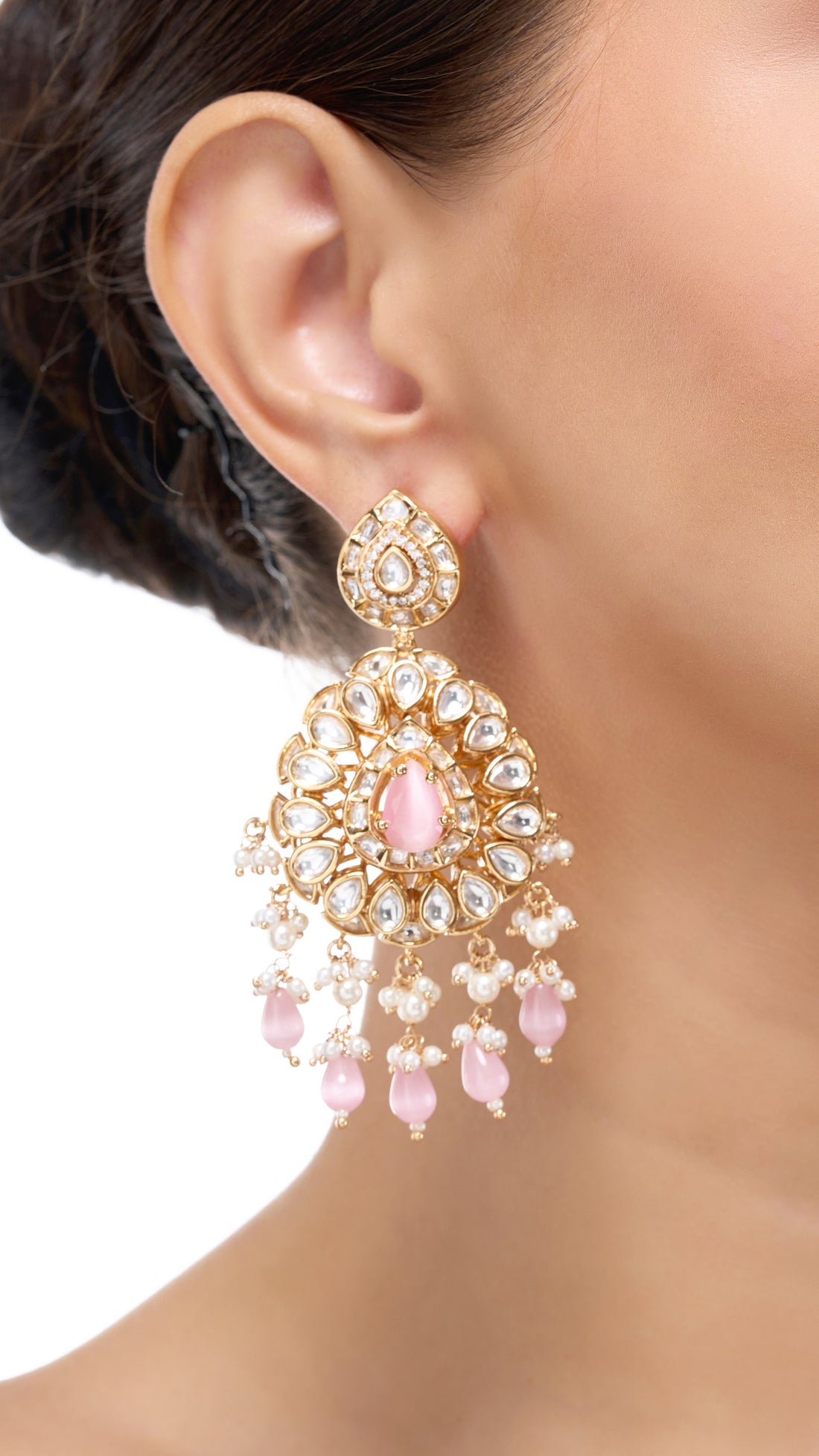LAXMI BIKANERI KUNDAN CHAND EARRINGS