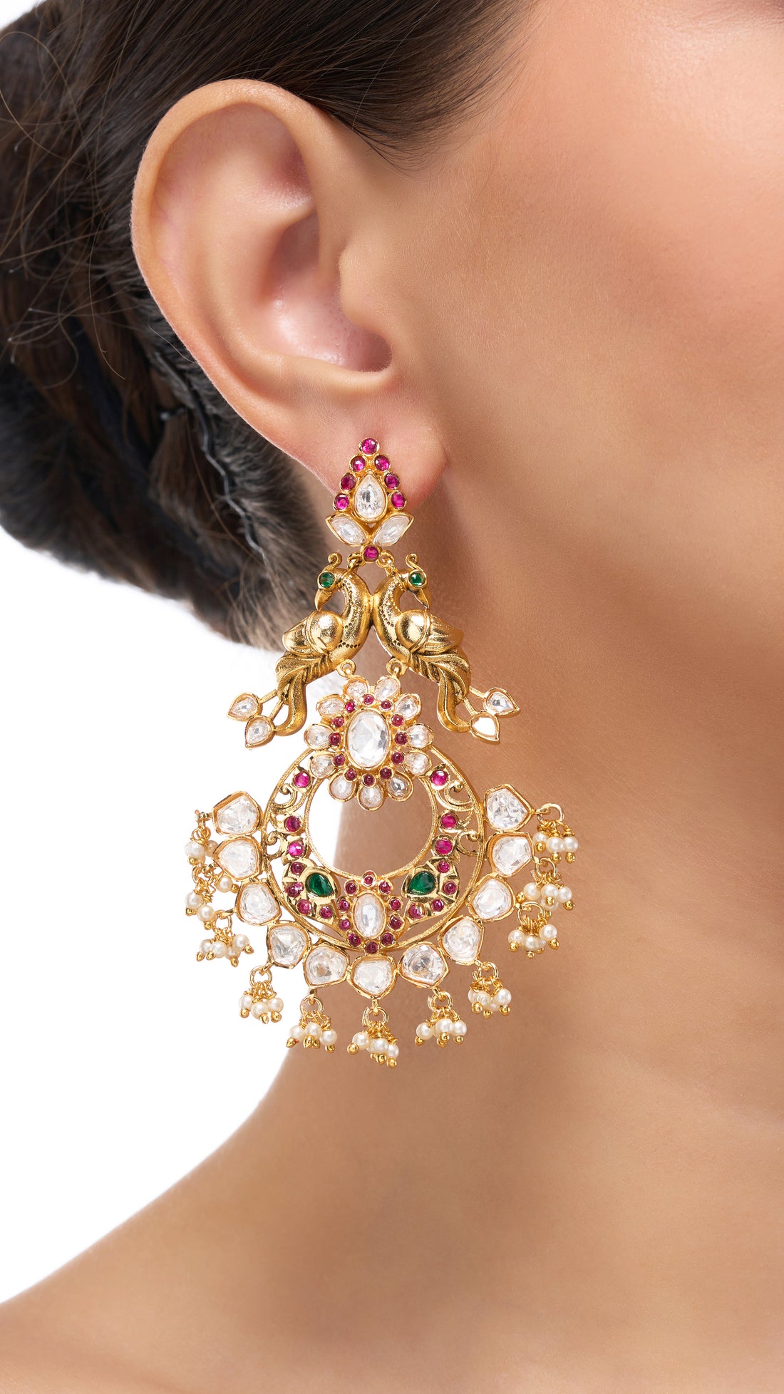 GARGEE PEACOCK KUNDAN CHANDBALI
