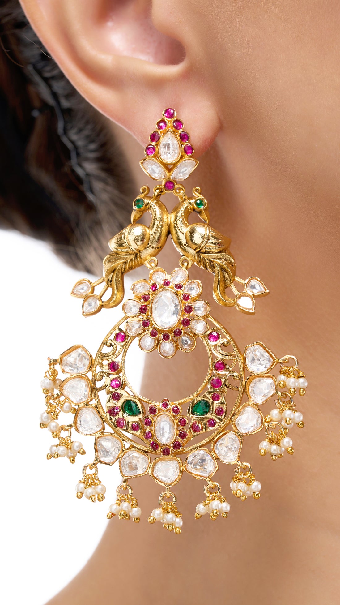 GARGEE PEACOCK KUNDAN CHANDBALI