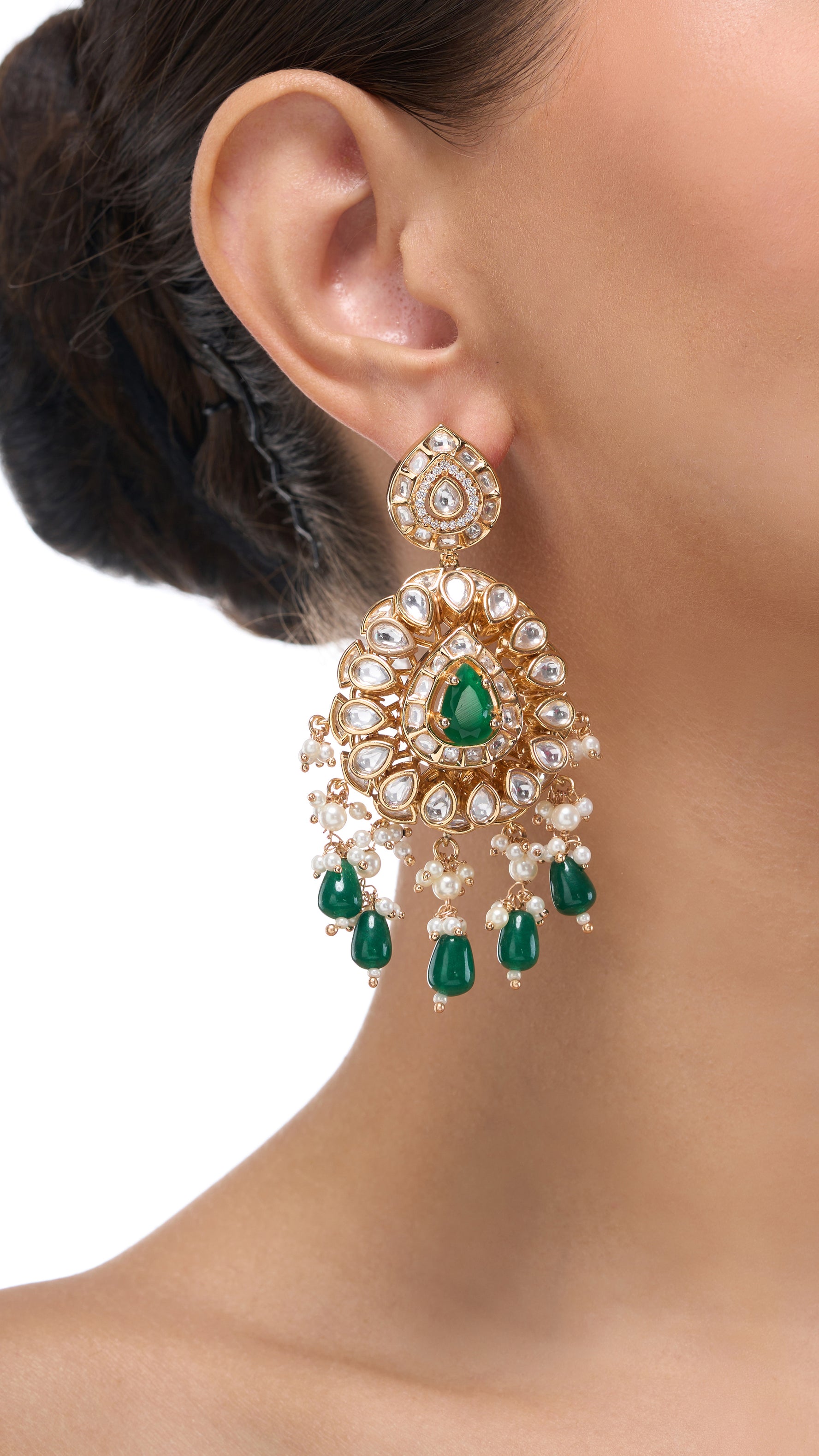 SUSHILA BIKANERI KUNDAN CHAND EARRINGS