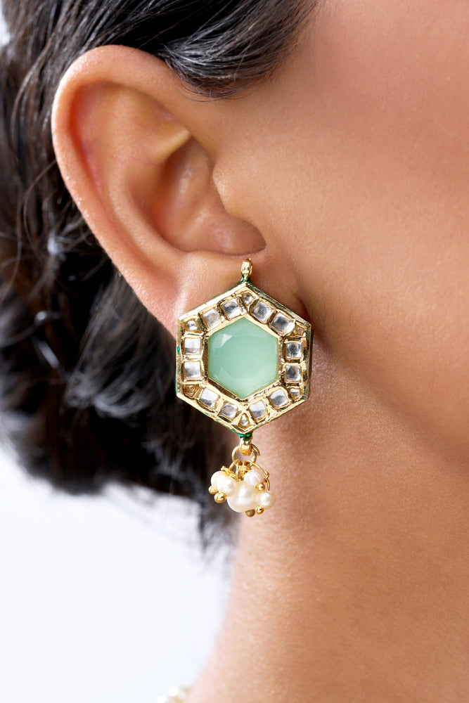 RAGINI BAROQUE PEARL WITH PURE STONES NECKLACE SET
