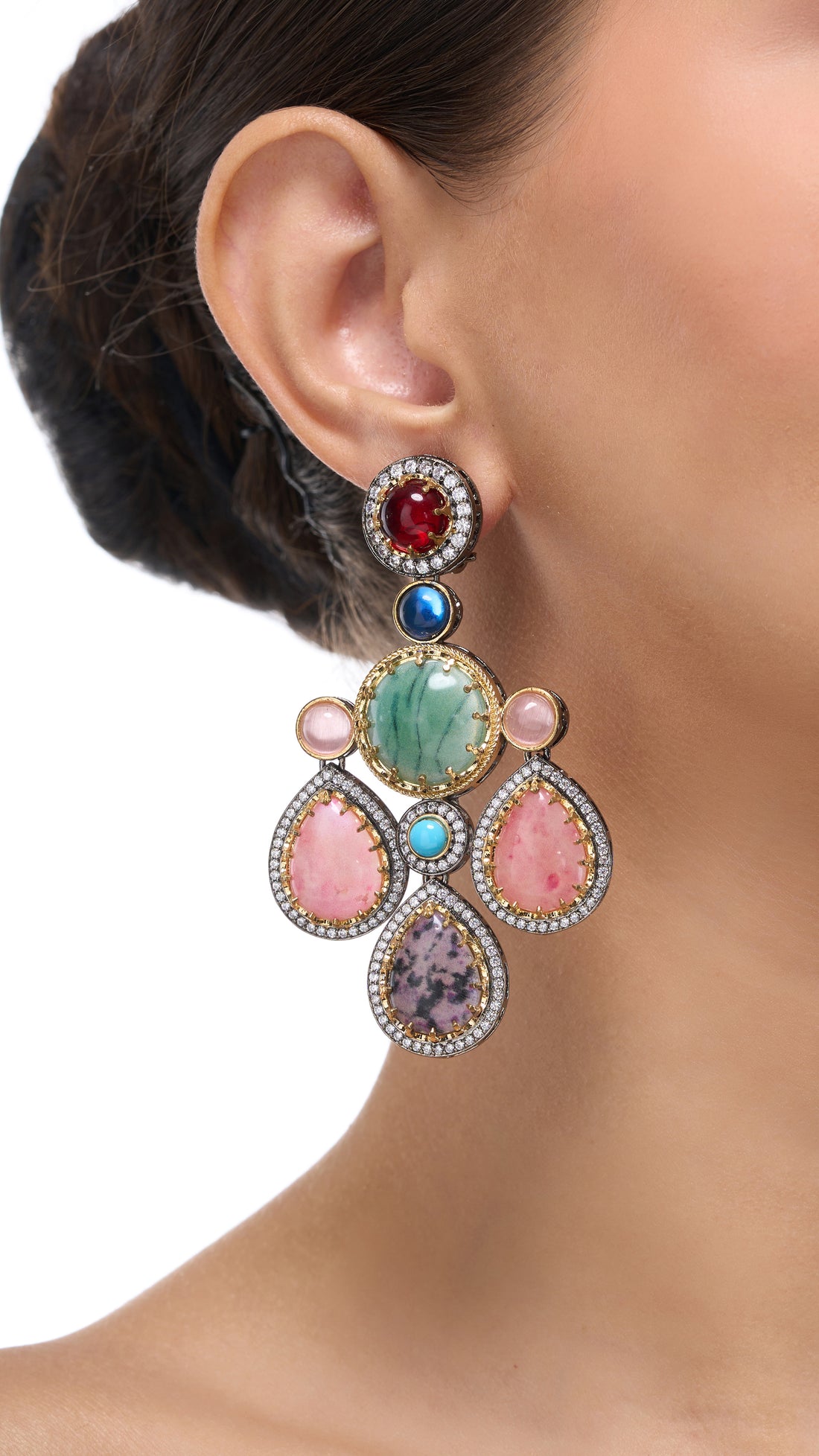 ARABELLA VICTORIAN PURE STONE EARRINGS