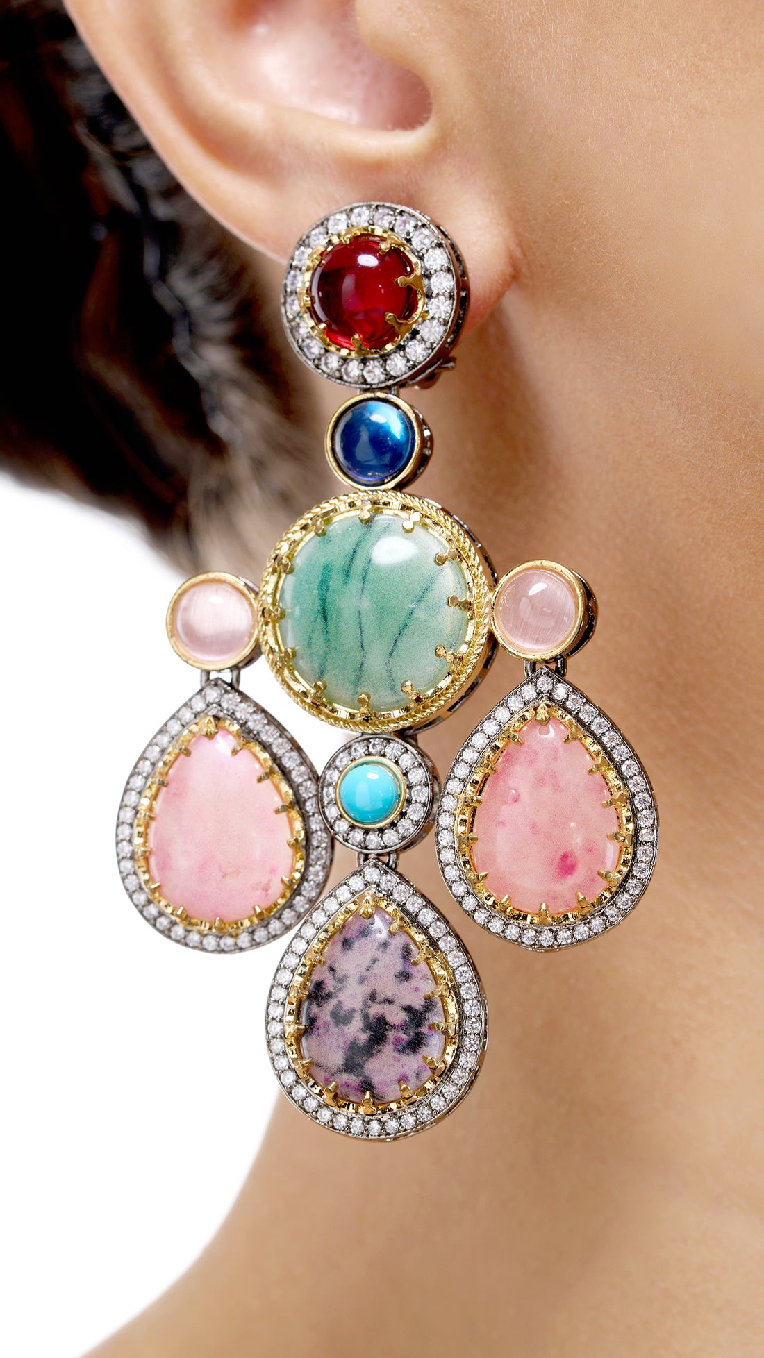 ARABELLA VICTORIAN PURE STONE EARRINGS