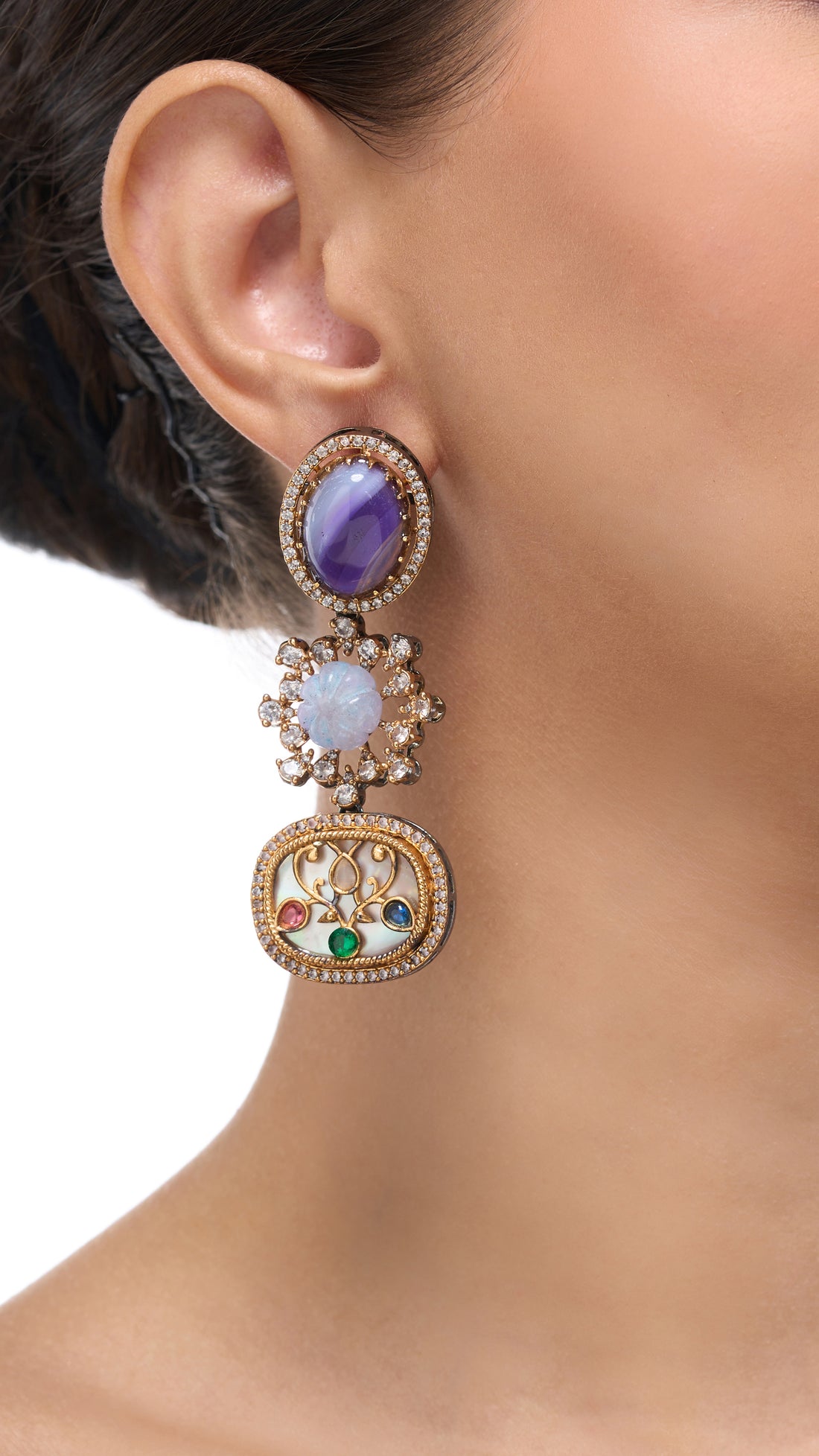 ZAINAB HAND ENGRAVED EARRINGS