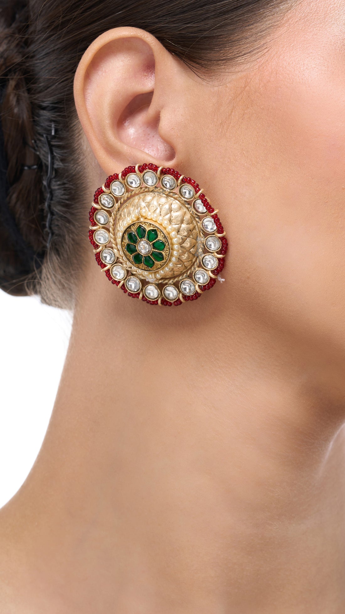 SAVITRI CHUNKY GOLD FOIL FILIGREE STUDS