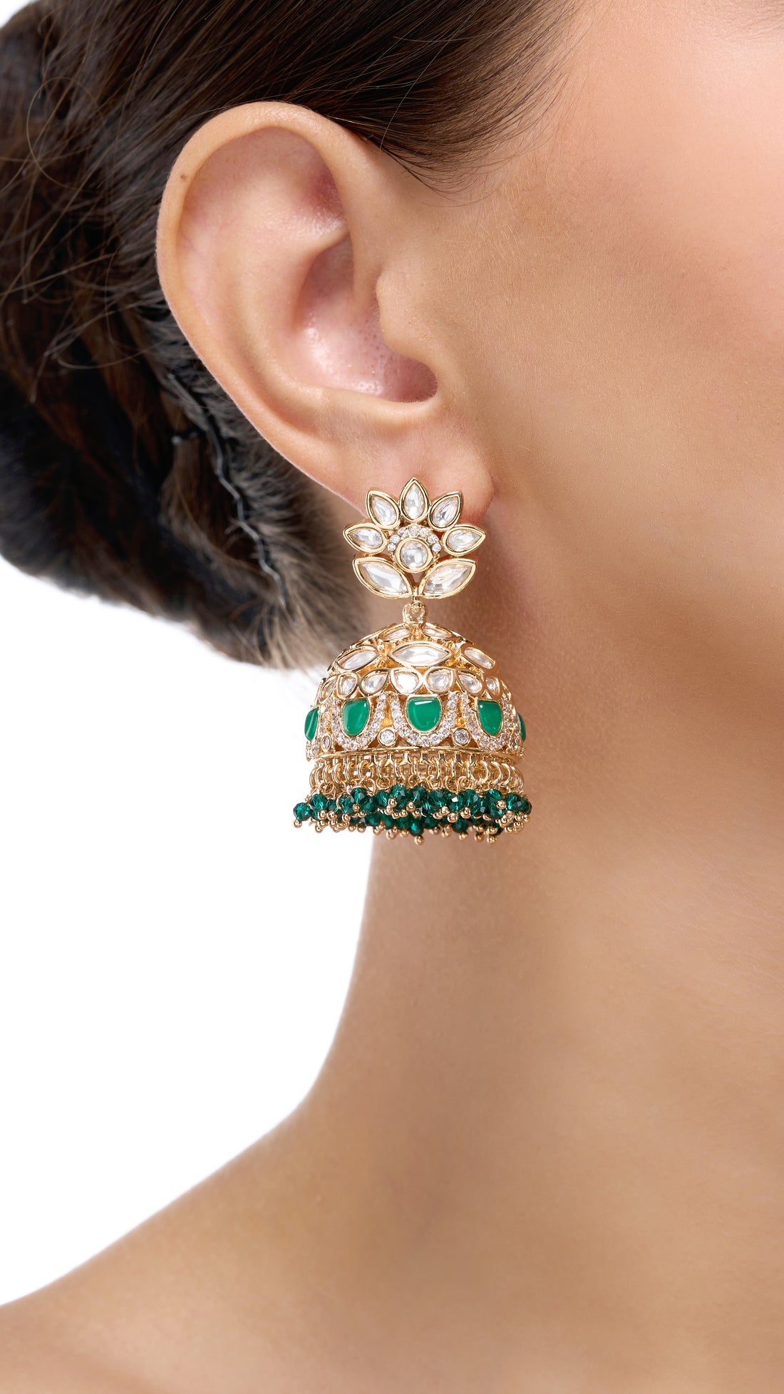 KANAK GOLD FOIL FLOWER JHUMKI