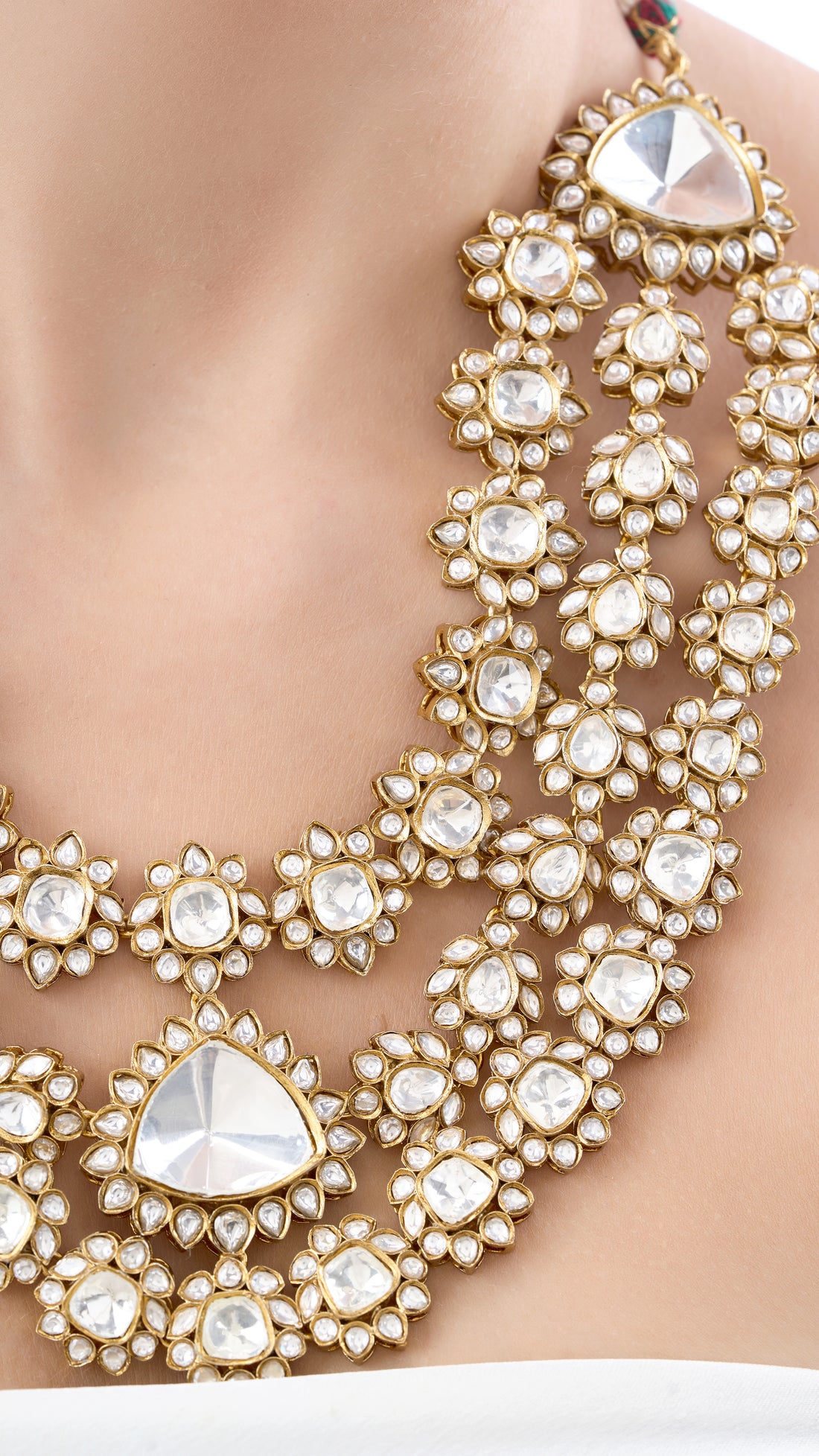 KRITIKA TRIPPLE LAYER BOLD POLKI NECKLACE SET