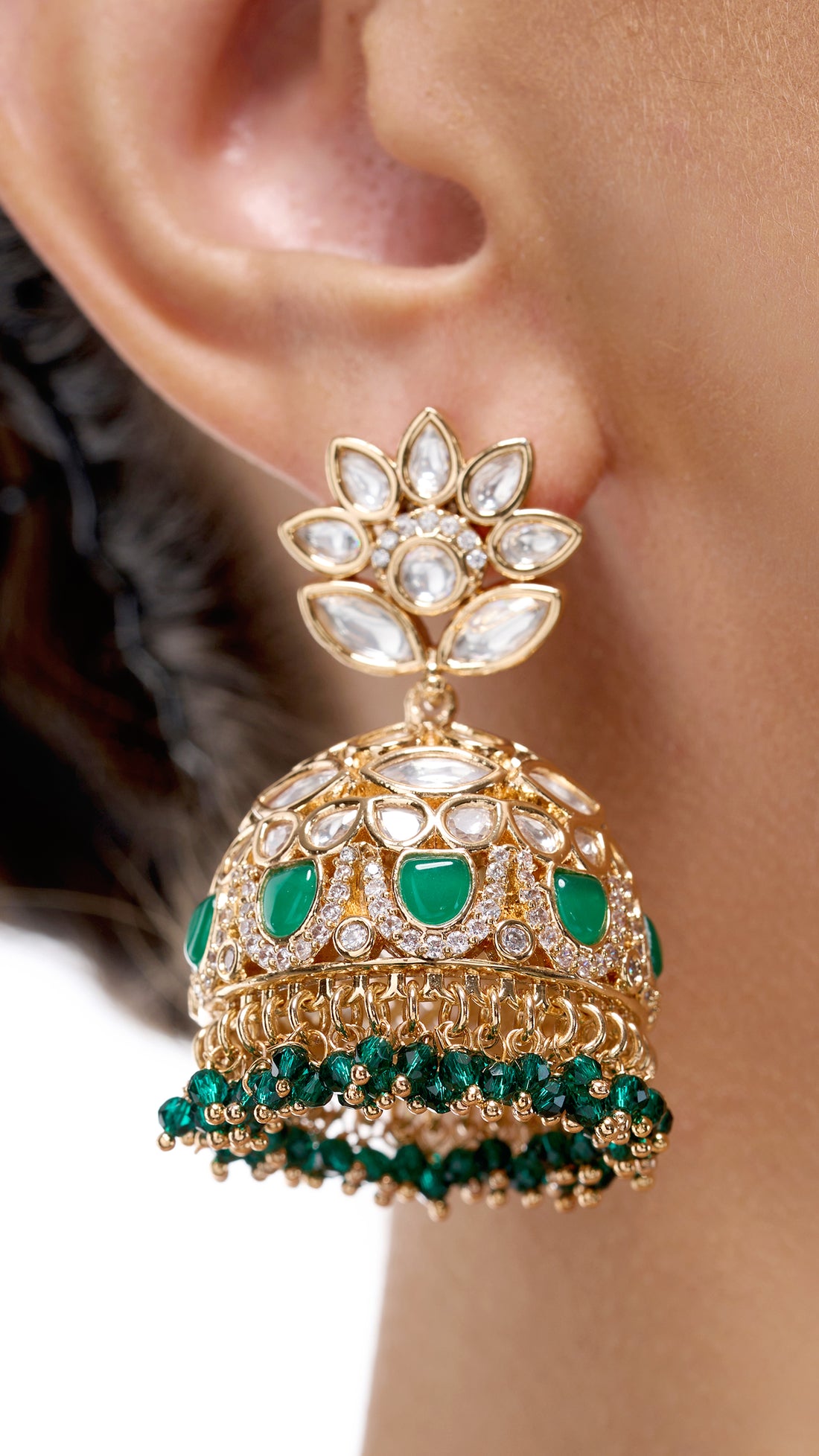 KANAK GOLD FOIL FLOWER JHUMKI