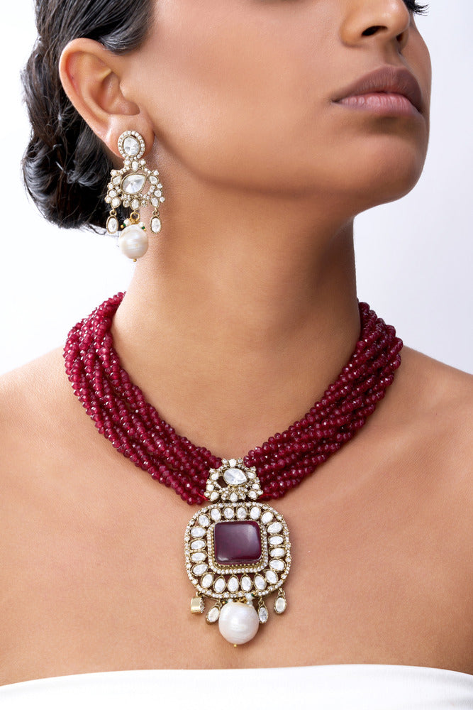 HEER VICTORIAN & PURE STONES NECKLACE SET