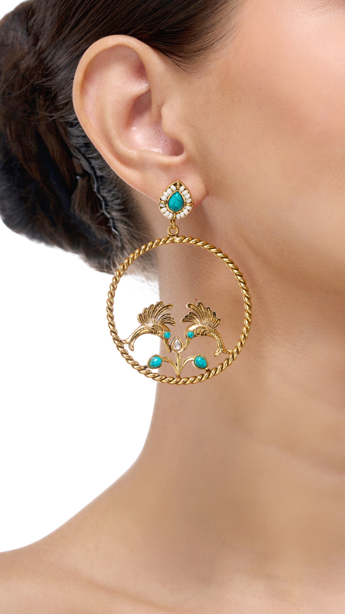 LUNA FILIGREE BIRD HOOPS