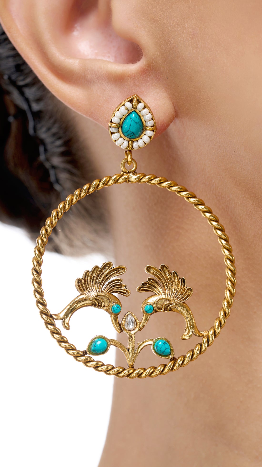 LUNA FILIGREE BIRD HOOPS