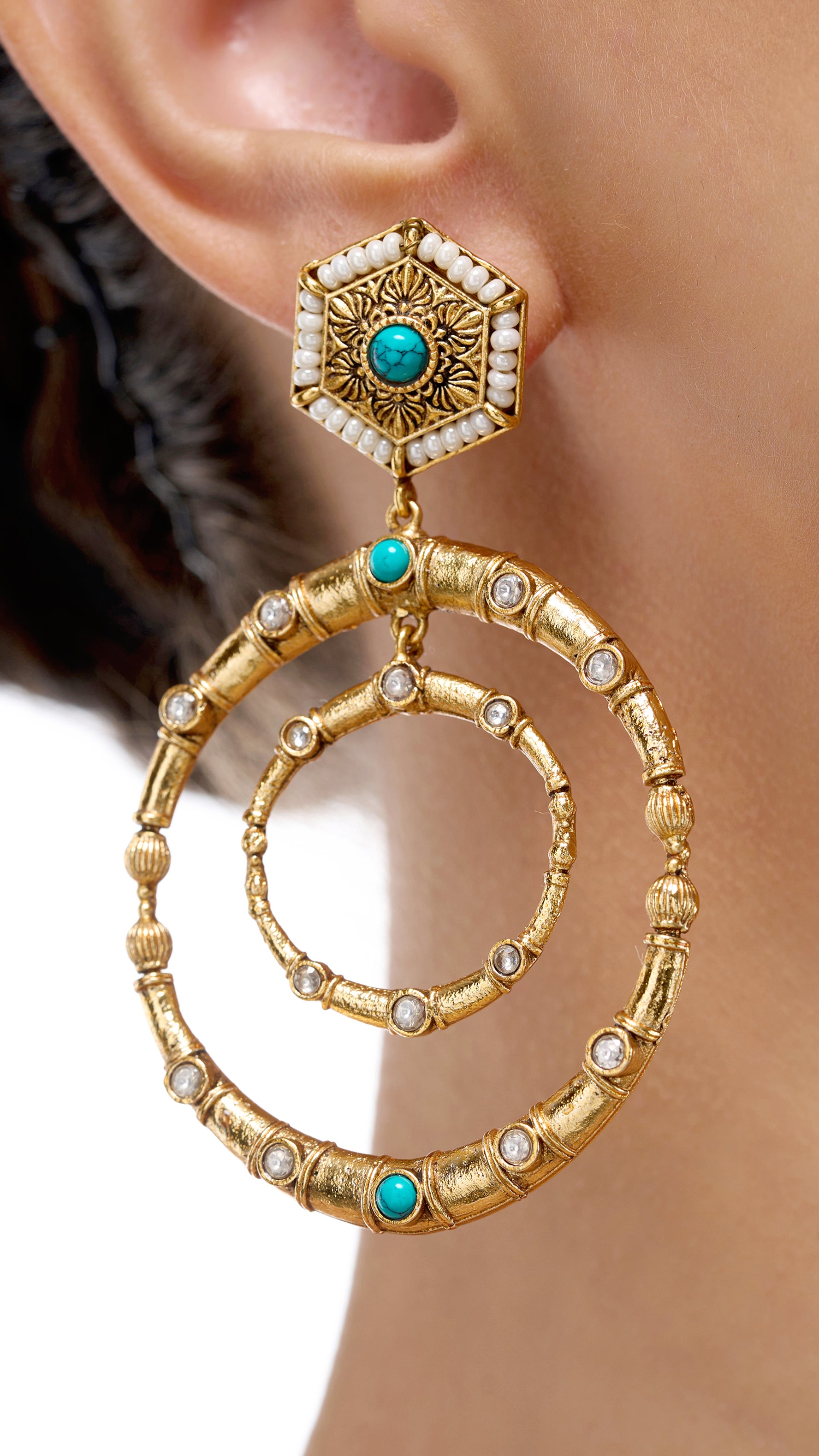 YARA DOUBLE FILIGREE HOOP